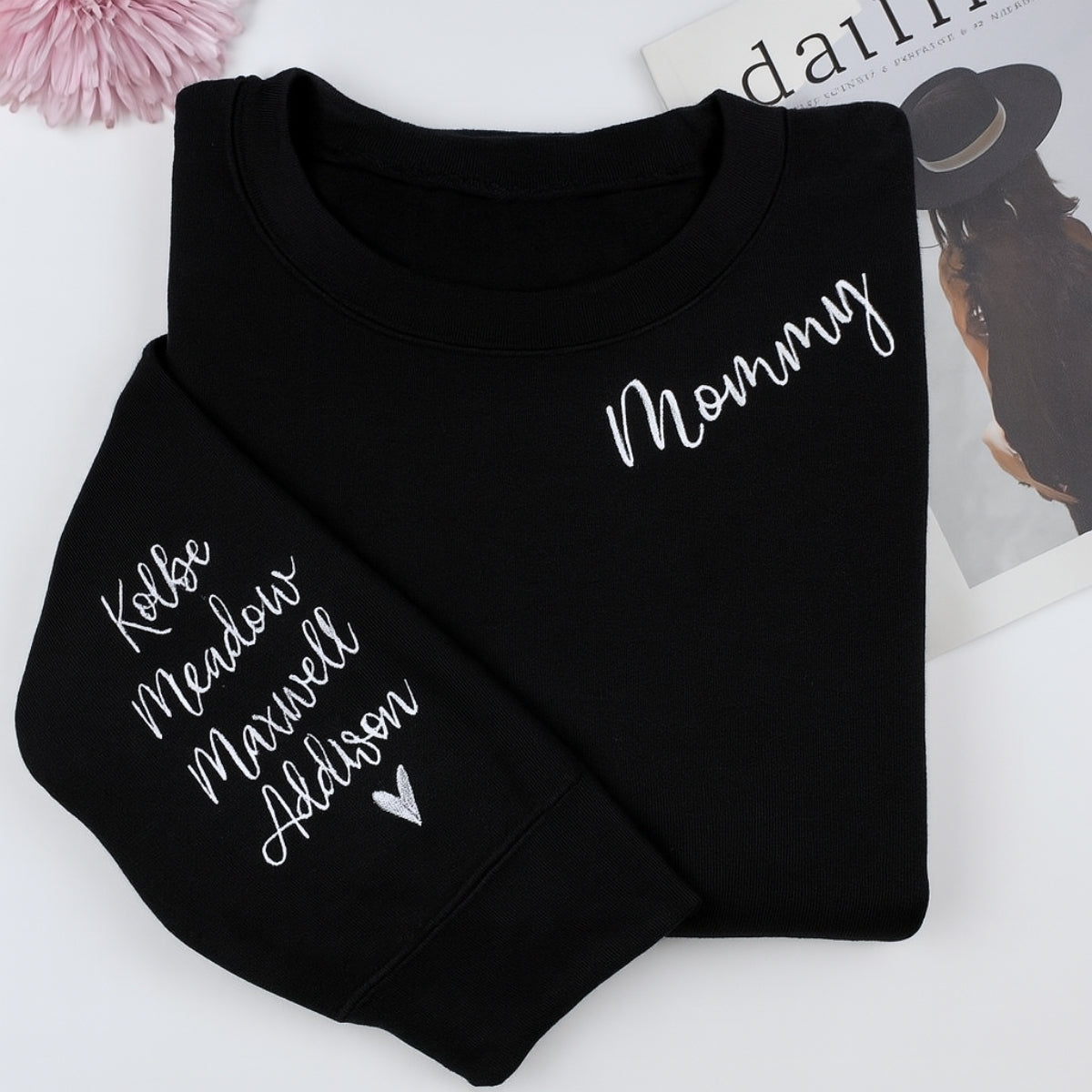 Individuell bestickte Engel- und Dämonenkatze-Kapuzenpullover für Paare