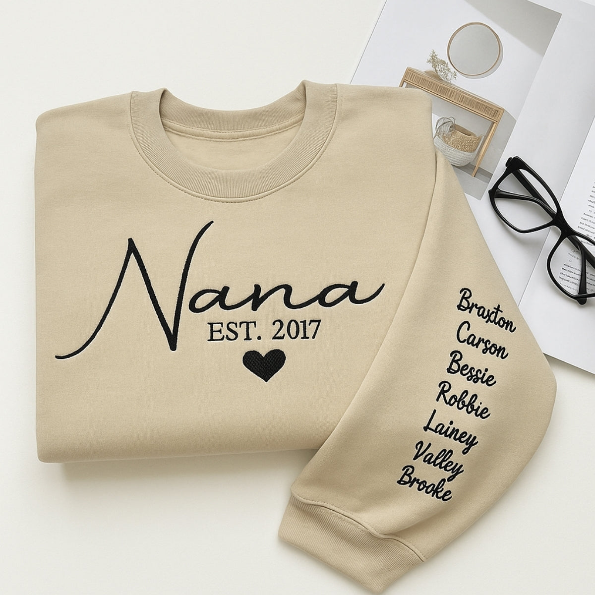 Mother's Day Nana Sweatshirt - Custom Grandma Hoodie with Grandchildren Names - Perfect Grandmother Gift