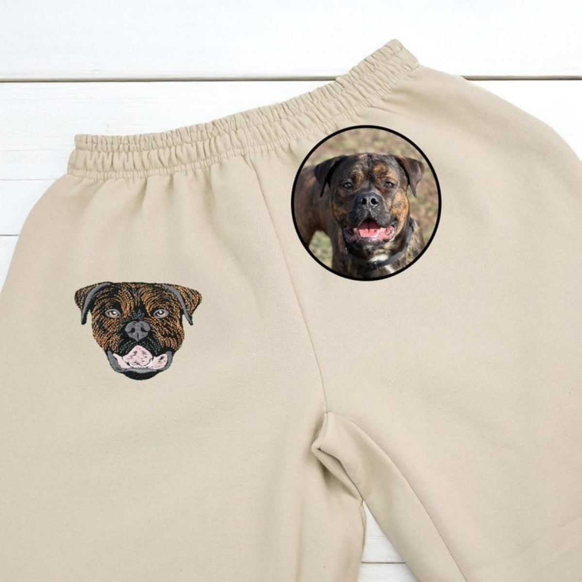 Multi Pet Portrait Sweatpants - Custom Dog Names Embroidered Sweatpants - Premium Pet Family Gift