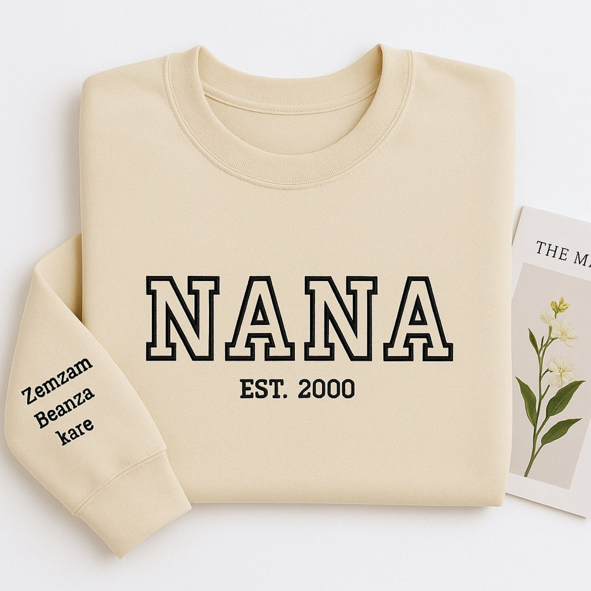 Nana Custom Hoodie - Varsity Style Grandmother Embroidered Sweatshirt - Perfect Grandma Gift