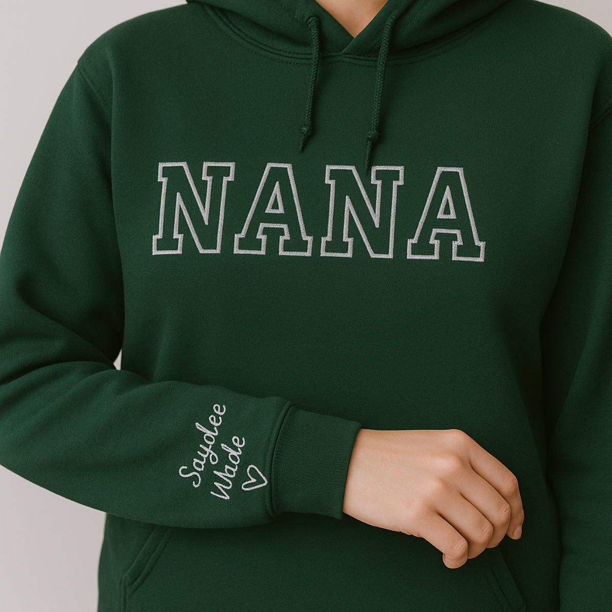 Nana Custom Hoodie - Varsity Style Grandmother Embroidered Sweatshirt - Perfect Grandma Gift