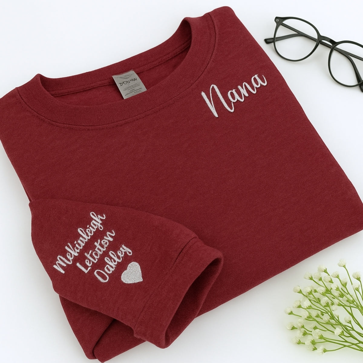 Nana Custom Hoodies - Grandchildren Names Embroidered Sweatshirts - Personalized Grandma Gift