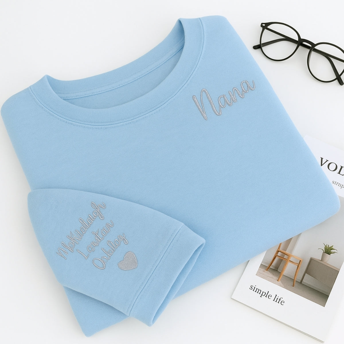 Nana Custom Hoodies - Grandchildren Names Embroidered Sweatshirts - Personalized Grandma Gift