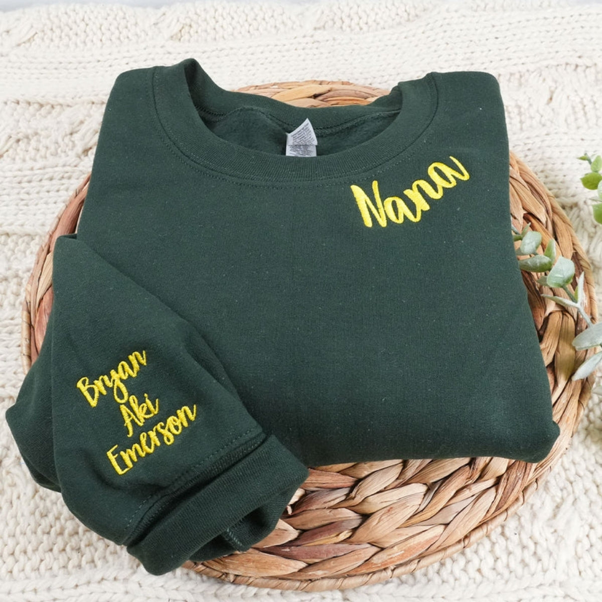 Nana Custom Hoodies - Grandchildren Names Embroidered Sweatshirts - Personalized Grandma Gift
