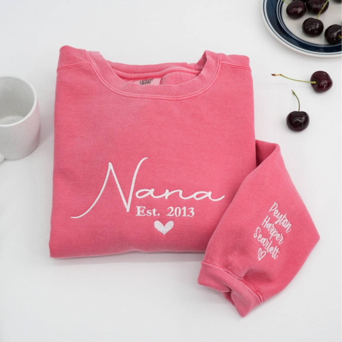 Nana Custom Sweatshirt Set - Grandma Embroidered Apparel - Perfect Grandmother Gift Est Established