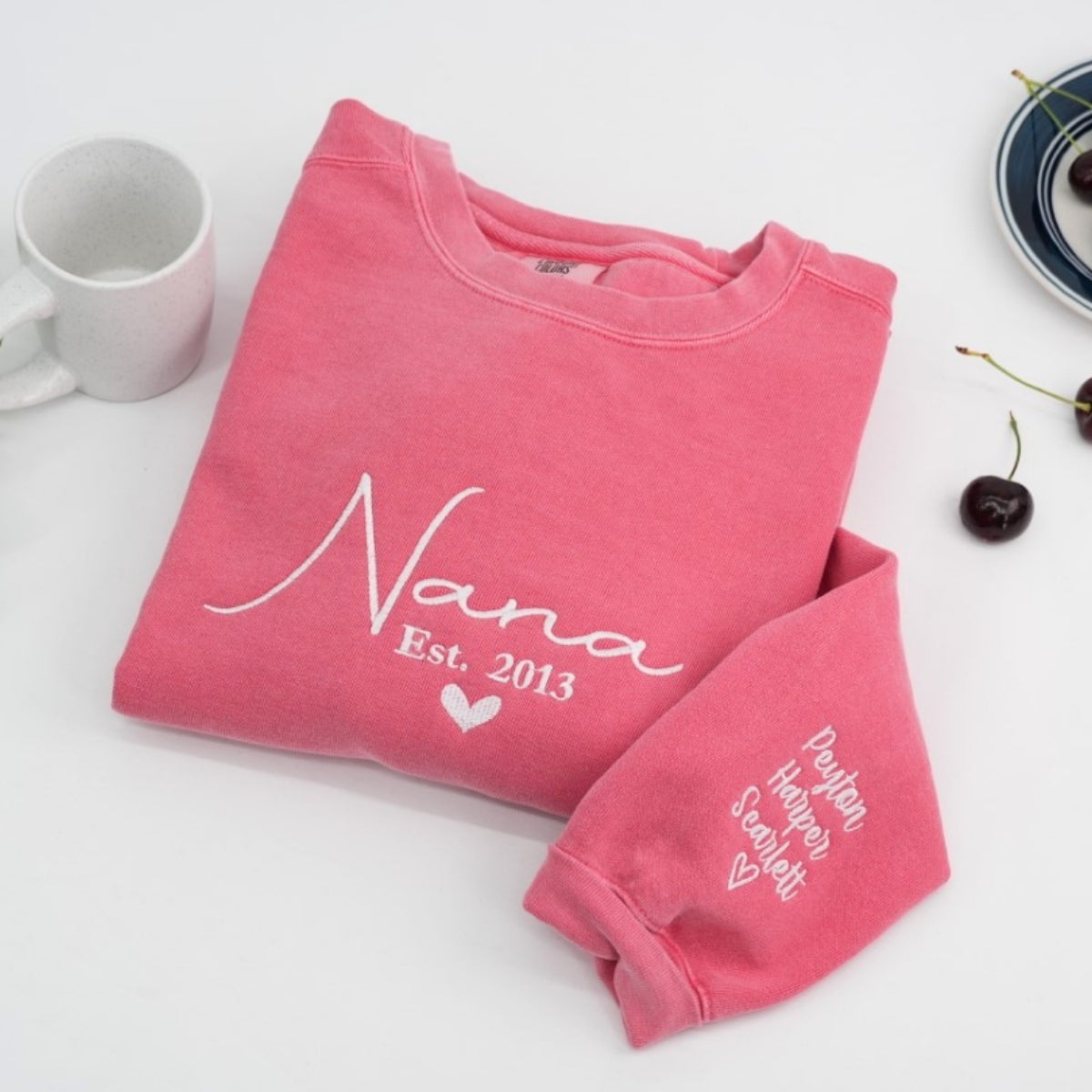 Nana Custom Sweatshirt Set - Grandma Embroidered Apparel - Perfect Grandmother Gift Est Established