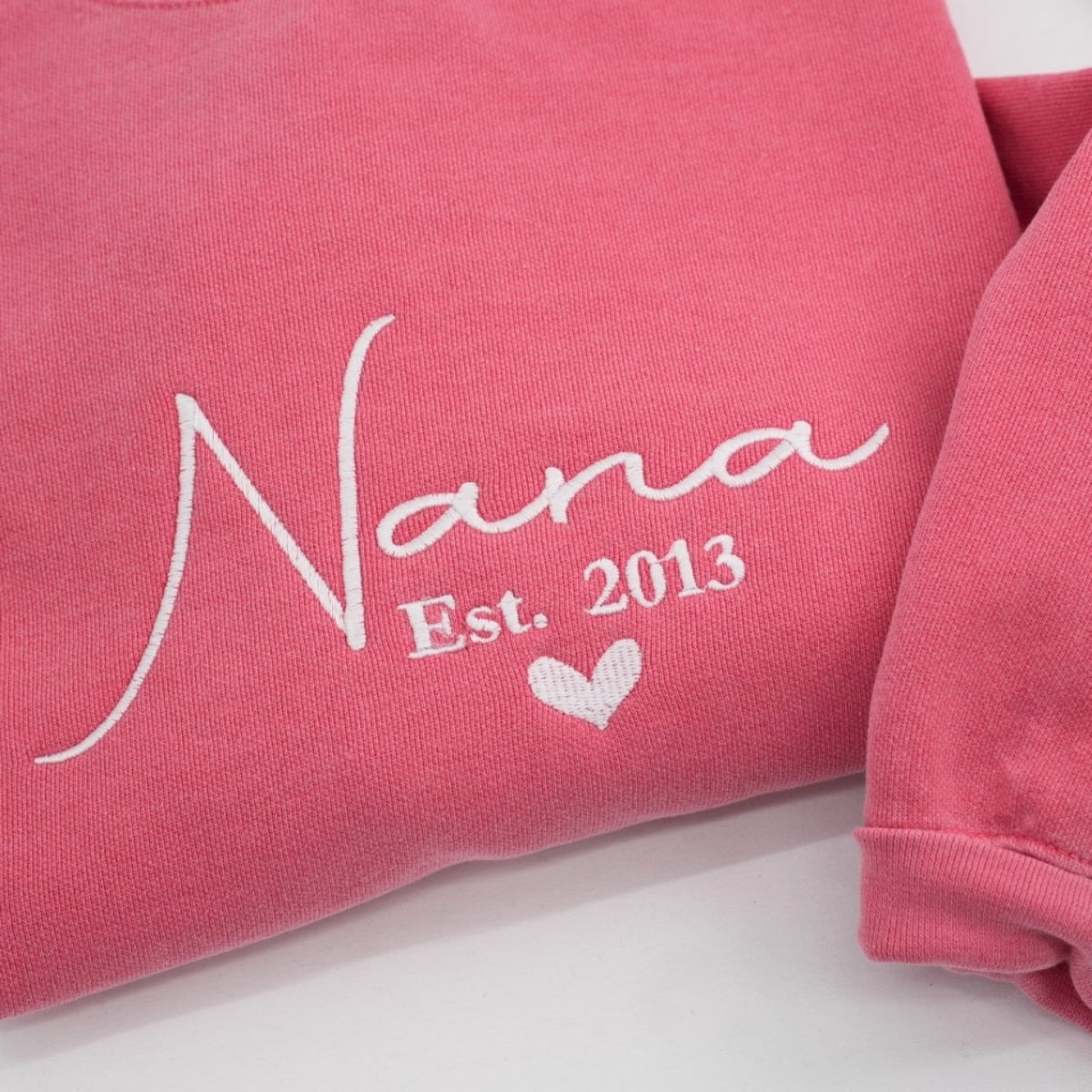 Nana Custom Sweatshirt Set - Grandma Embroidered Apparel - Perfect Grandmother Gift Est Established