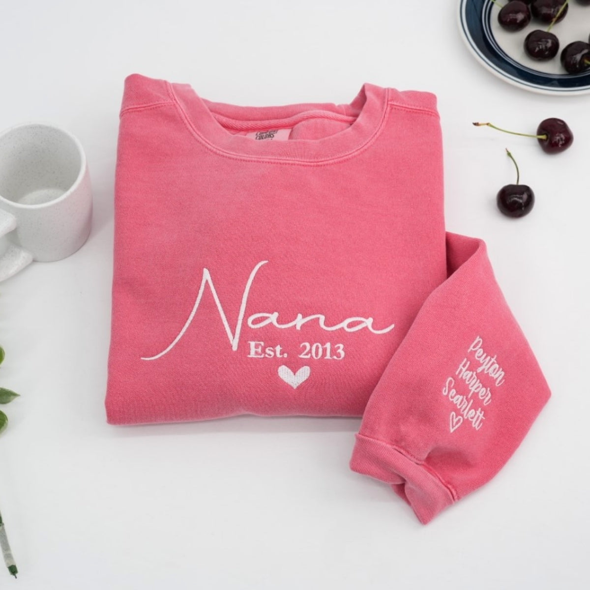 Nana Custom Sweatshirt Set - Grandma Embroidered Apparel - Perfect Grandmother Gift Est Established