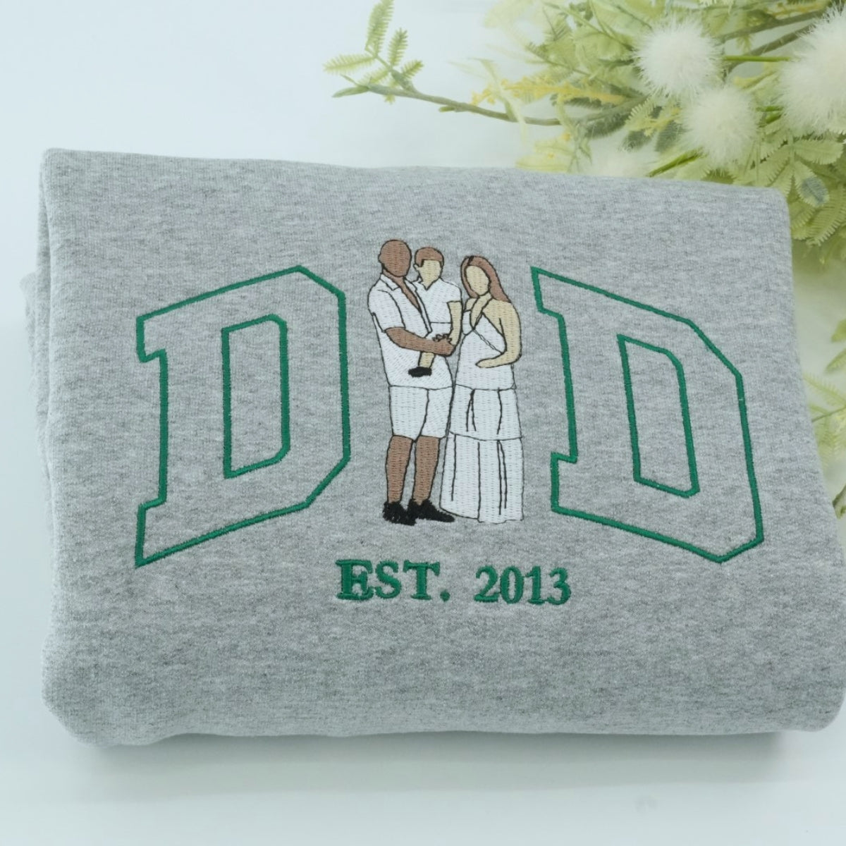New Dad Custom Hoodies - Father Baby Embroidered Sweatshirts - Perfect First Father's Day Gift