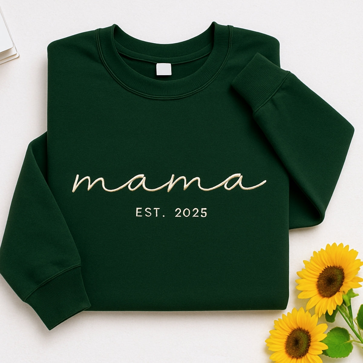 New Mom Custom Sweatshirts - Mama EST Embroidered Hoodies - Perfect Mother&#39;s Day Gift