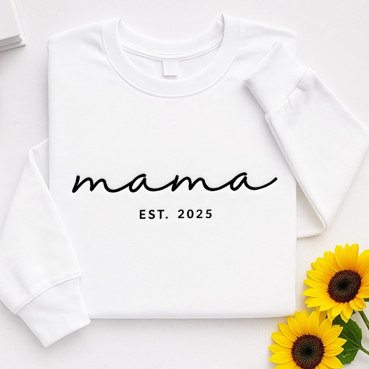 New Mom Custom Sweatshirts - Mama EST Embroidered Hoodies - Perfect Mother's Day Gift