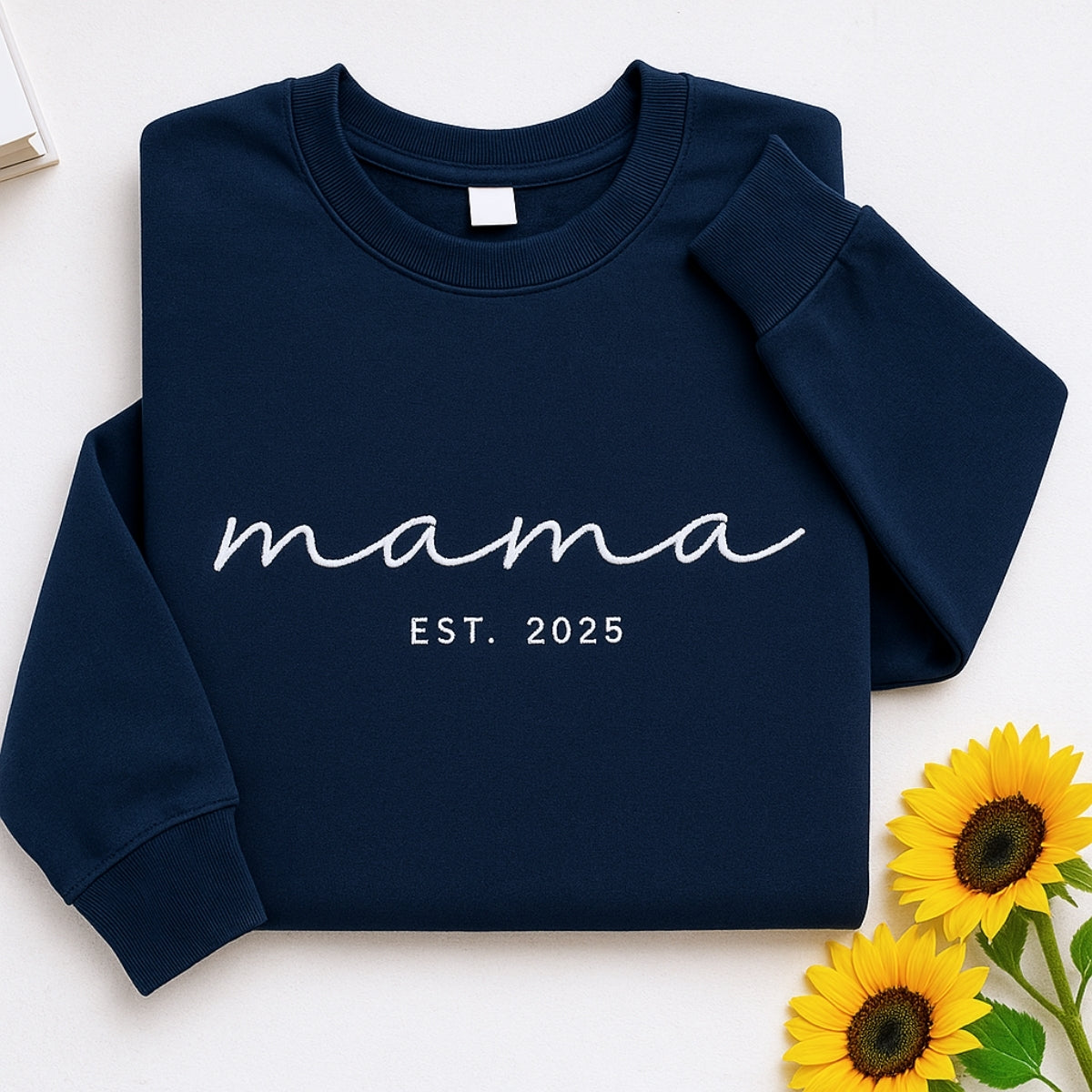New Mom Custom Sweatshirts - Mama EST Embroidered Hoodies - Perfect Mother's Day Gift
