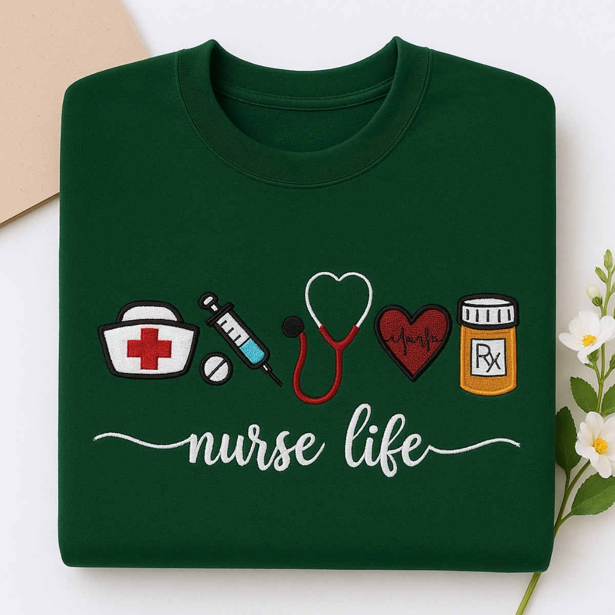 Nurse Life Custom Sweatshirt - Healthcare Embroidered Hoodie - Perfect Nurse Appreciation Gift