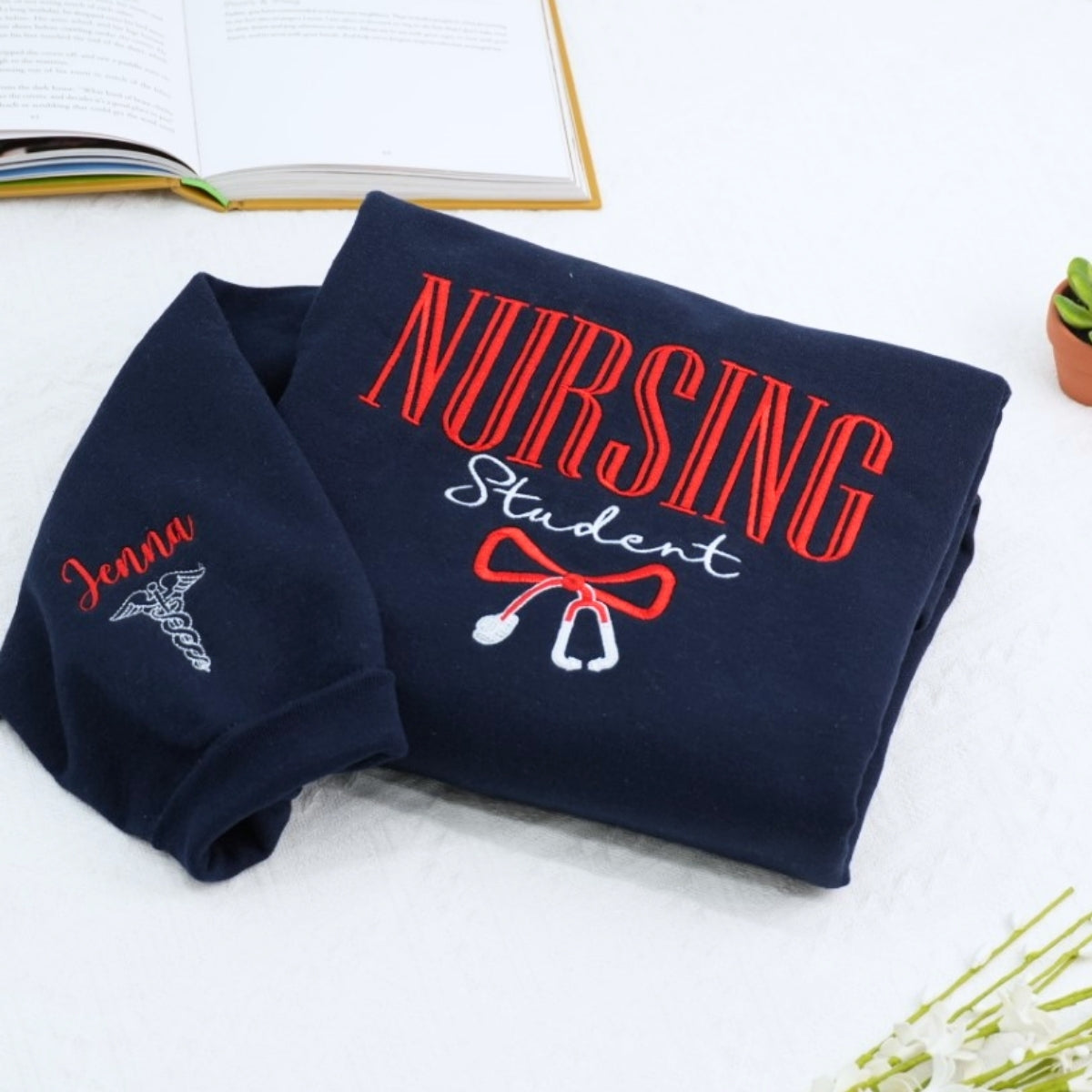 Nursing Student Custom Sweatshirt - Healthcare Embroidered Hoodie - Perfect Nursing School Gift