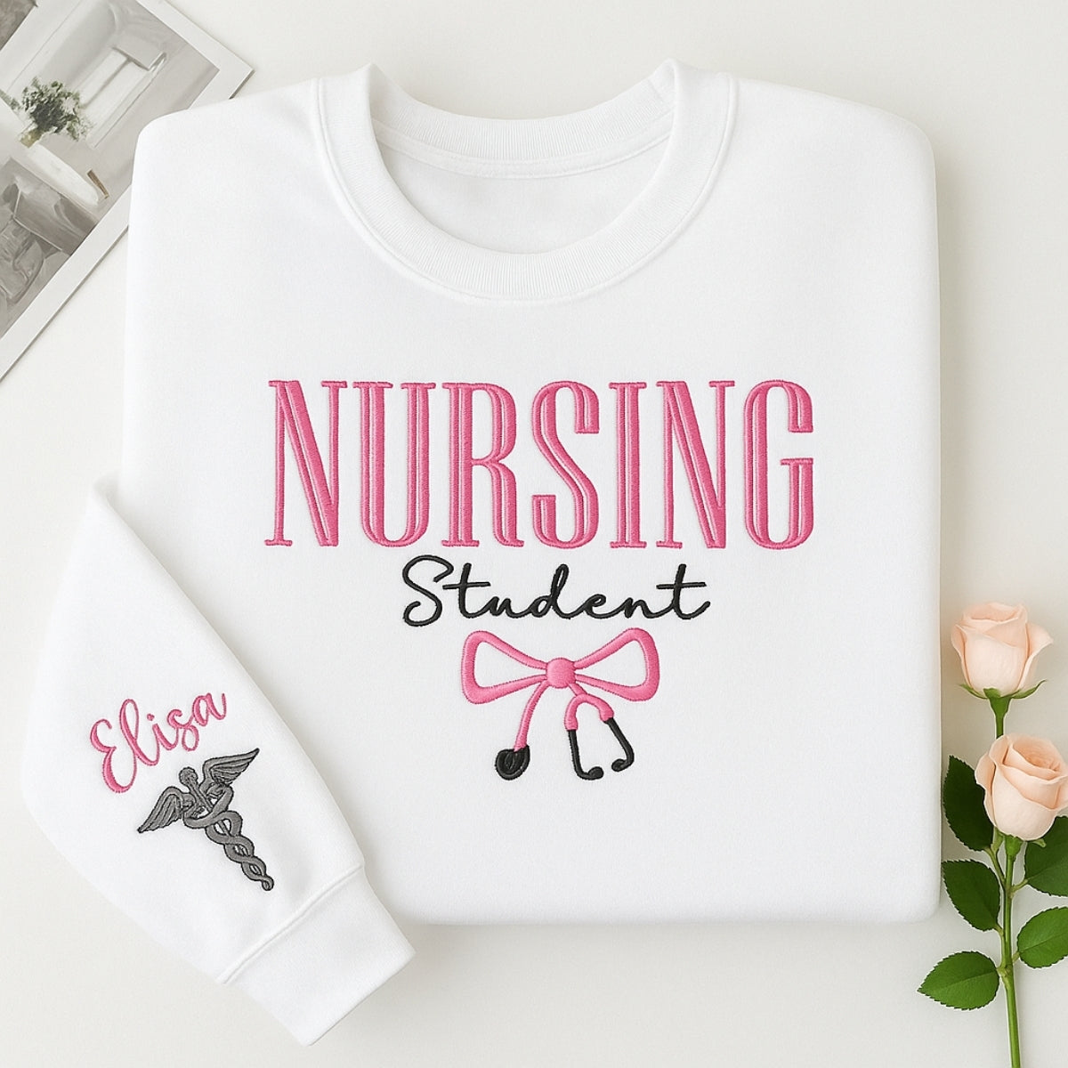 Individuell bestickte Engel- und Dämonenkatze-Kapuzenpullover für Paare