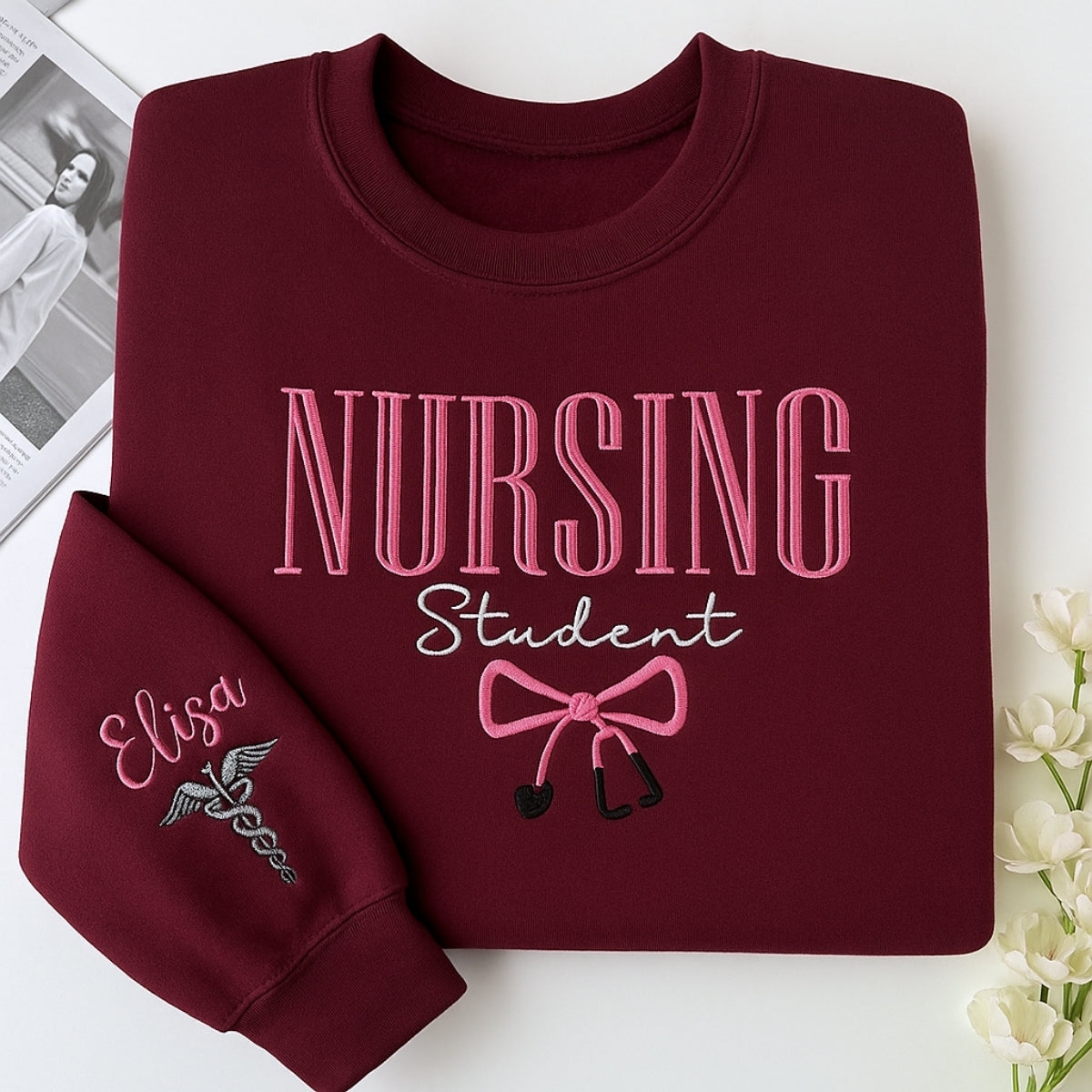 Individuell bestickte Engel- und Dämonenkatze-Kapuzenpullover für Paare