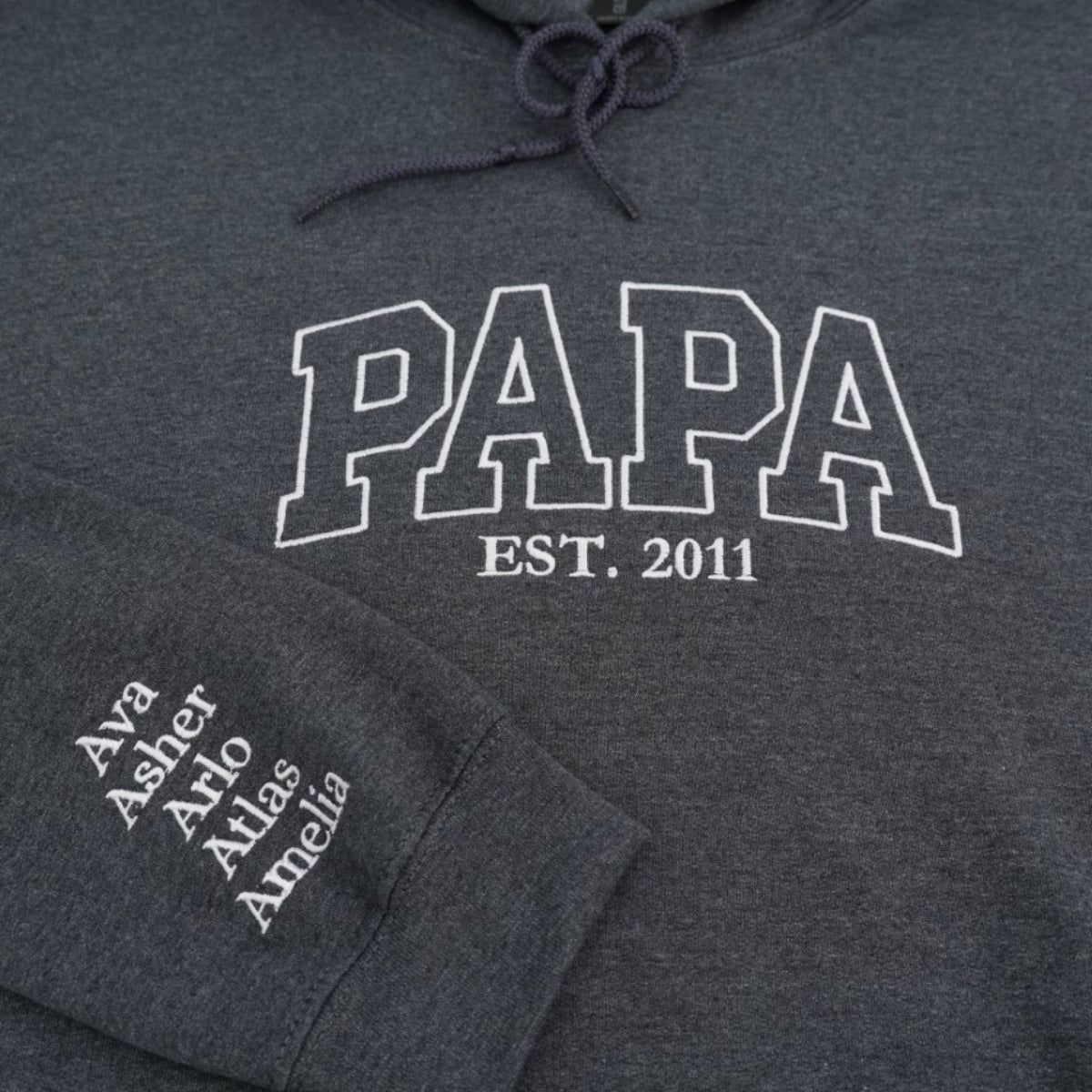 Papa Custom Hoodies - Dad Embroidered Sweatshirts with Kids Names - Perfect Father's Day Gift