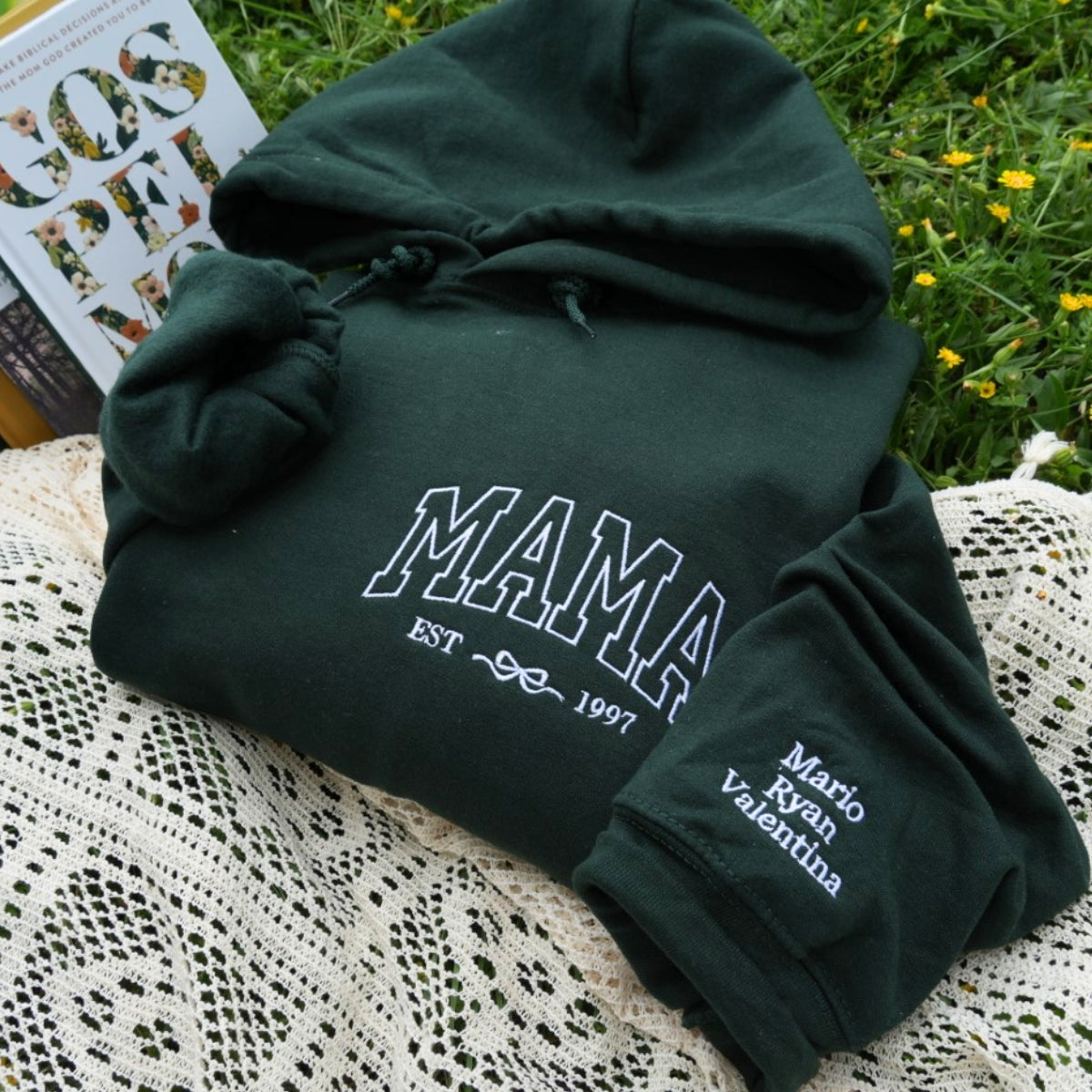 Individuell bestickte Engel- und Dämonenkatze-Kapuzenpullover für Paare