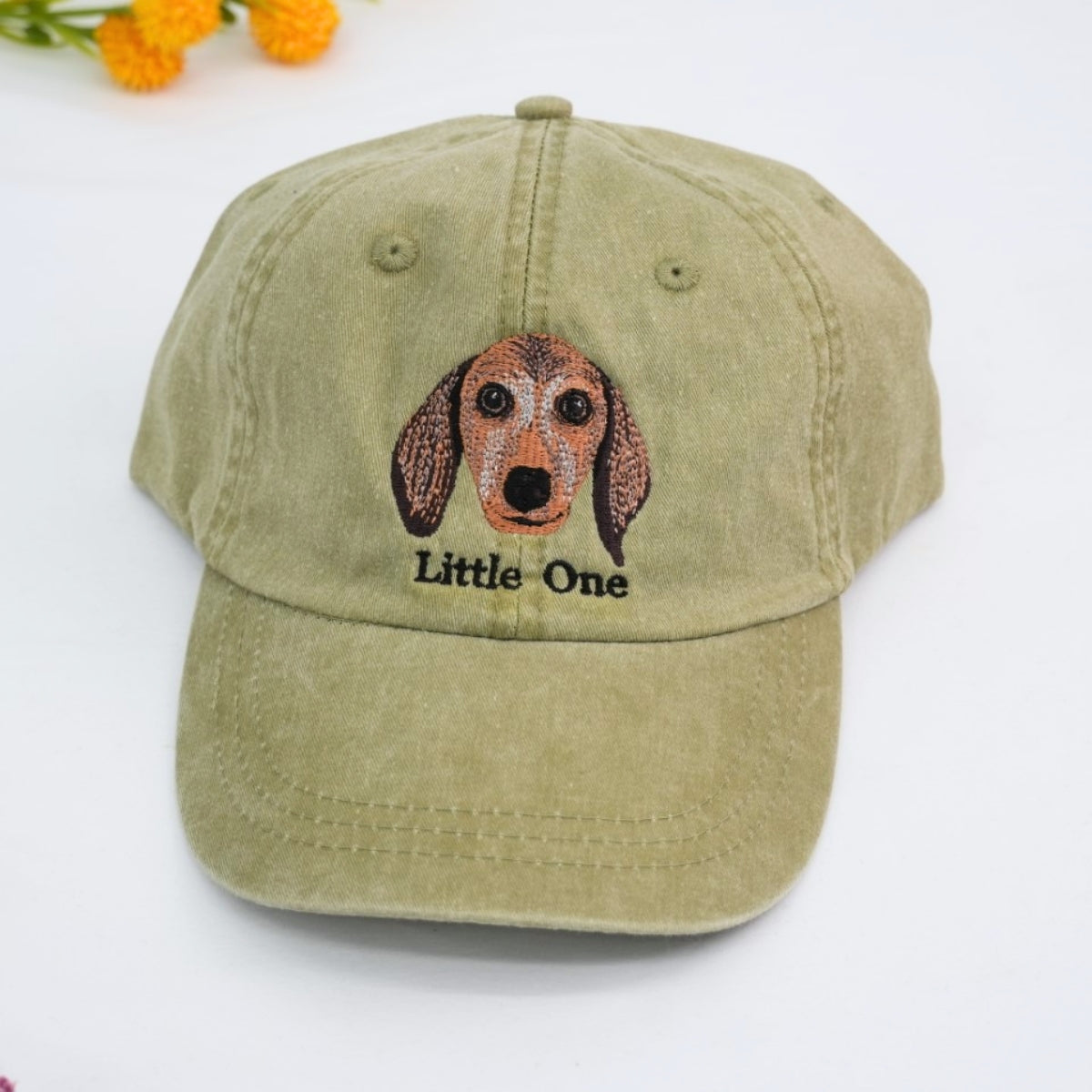 Personalized Dog Photo Embroidered Cap - Custom Pet Portrait Name Accessory - Dog Parent Lover Gift