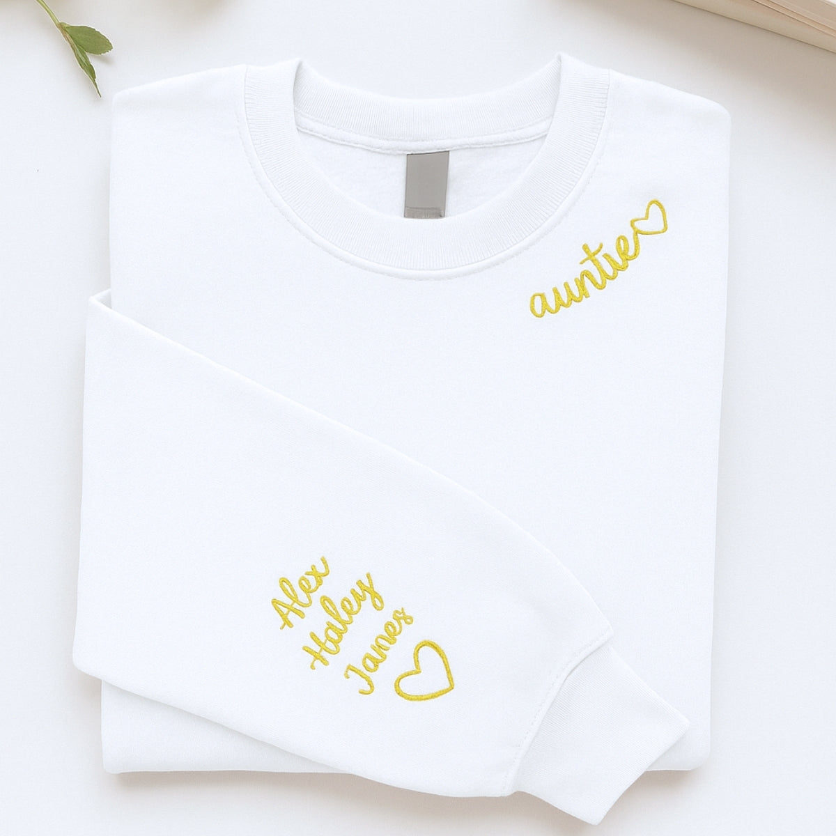 Personalized Auntie Embroidered Sweatshirts - Custom Aunt Hoodie With Niece Nephew Names - Perfect Gift