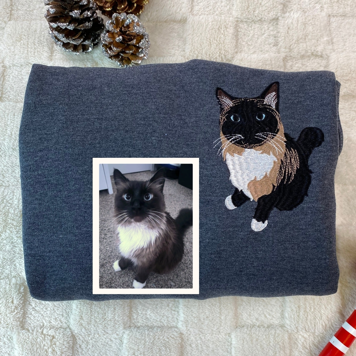 Individuell bestickte Engel- und Dämonenkatze-Kapuzenpullover für Paare