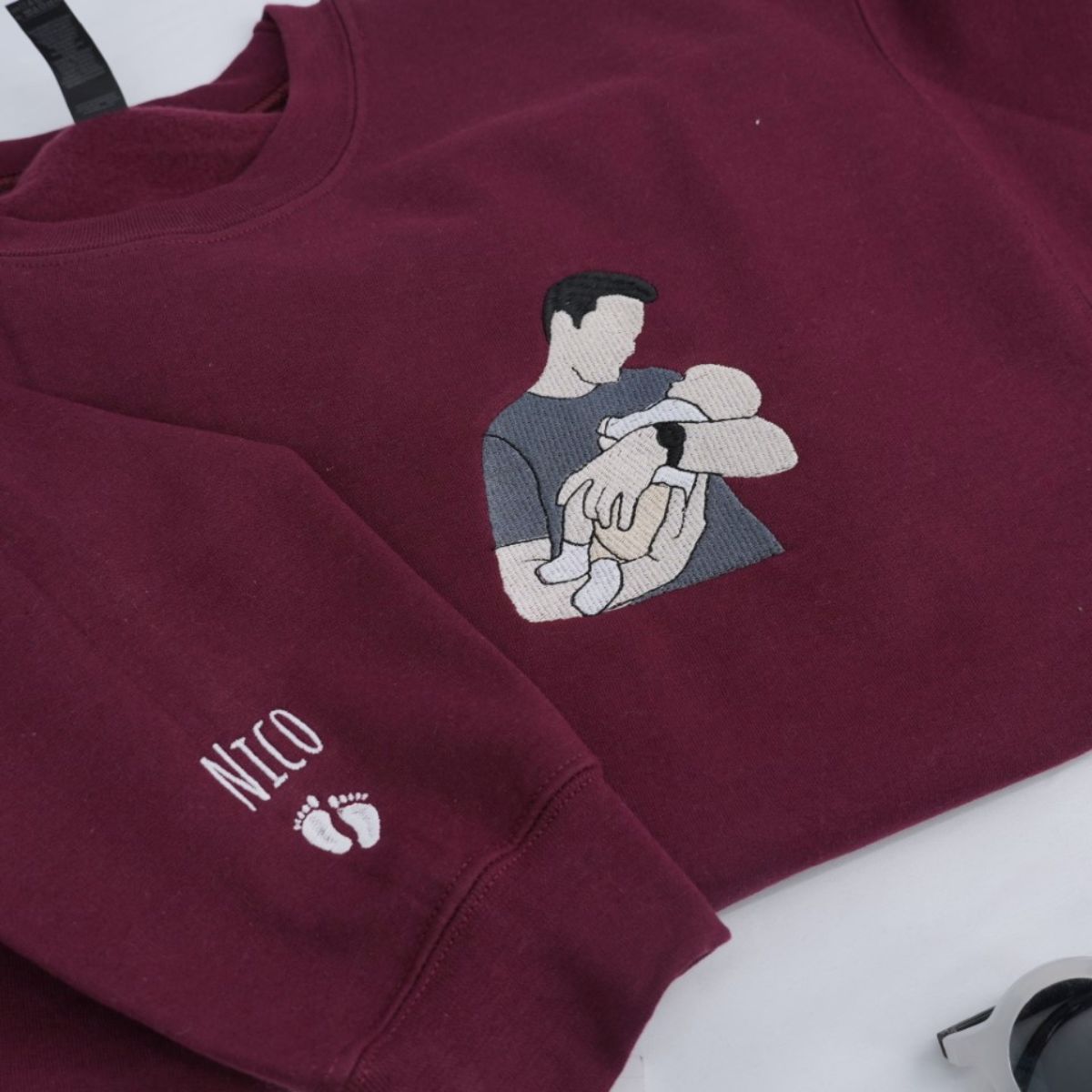 Individuell bestickte Engel- und Dämonenkatze-Kapuzenpullover für Paare