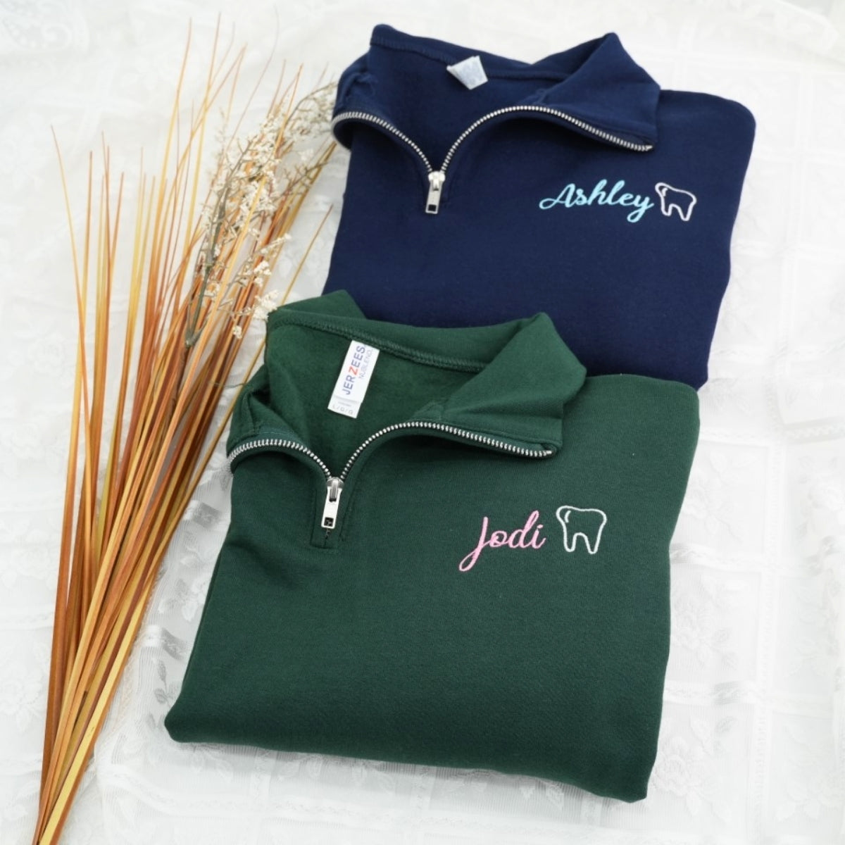 Personalized Dental Quarter-Zip - Custom Dentist Name Embroidered Apparel - Perfect Dental Professional Gift