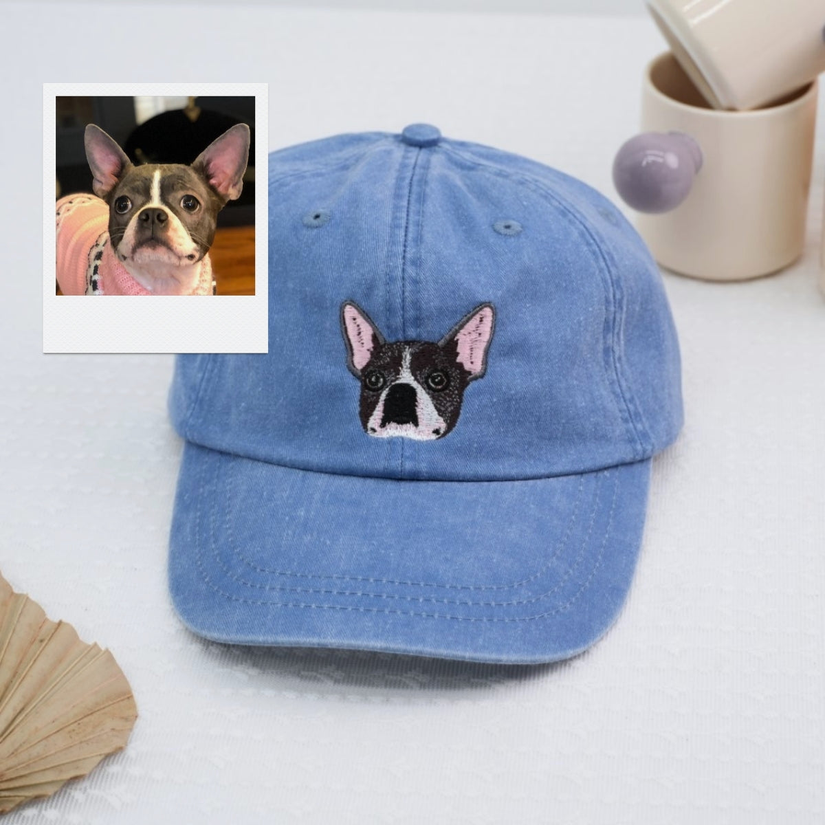 Personalized Dog Face Embroidered Cap - Custom Pet Portrait Name Accessory - Dog Parent Lover Gift