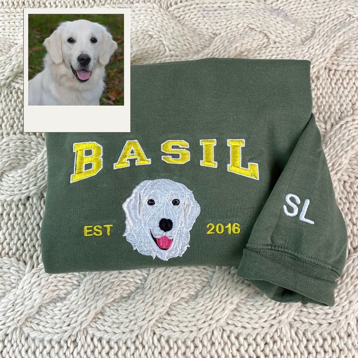 Personalized Dog Photo Hoodies - Custom Pet Picture Embroidered Sweatshirts - Photo Embroidery Pet Lover Gift