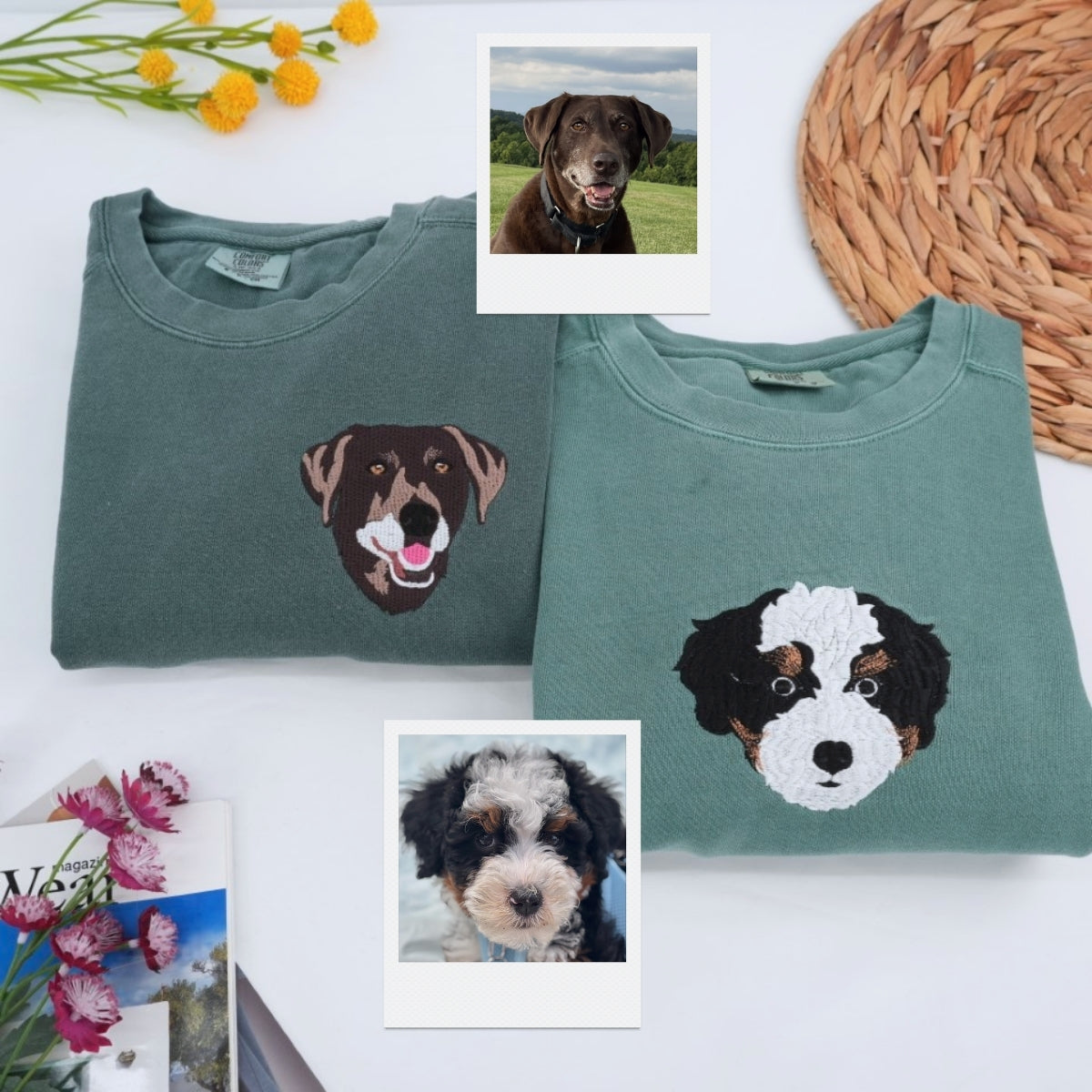 Individuell bestickte Engel- und Dämonenkatze-Kapuzenpullover für Paare