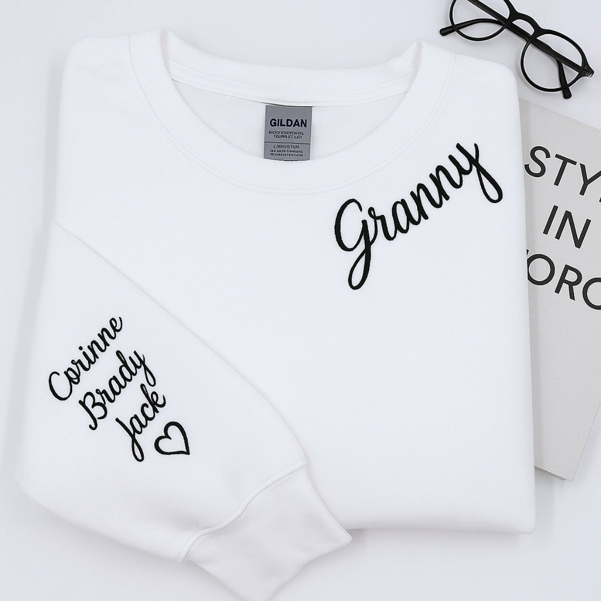 Personalized Granny Hoodies - Custom Grandchildren Names Embroidered Sweatshirts - Grandma Gift