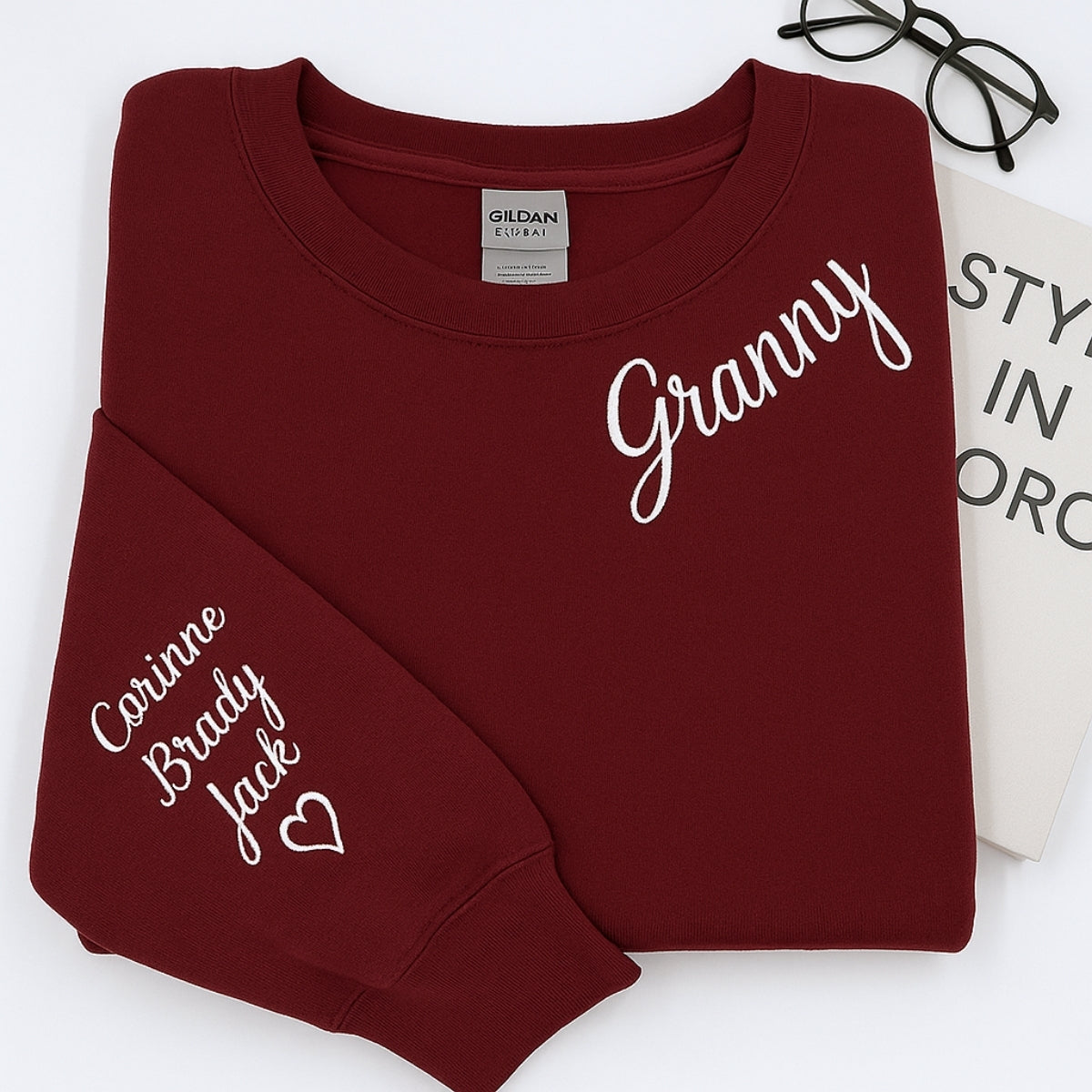 Personalized Granny Hoodies - Custom Grandchildren Names Embroidered Sweatshirts - Grandma Gift