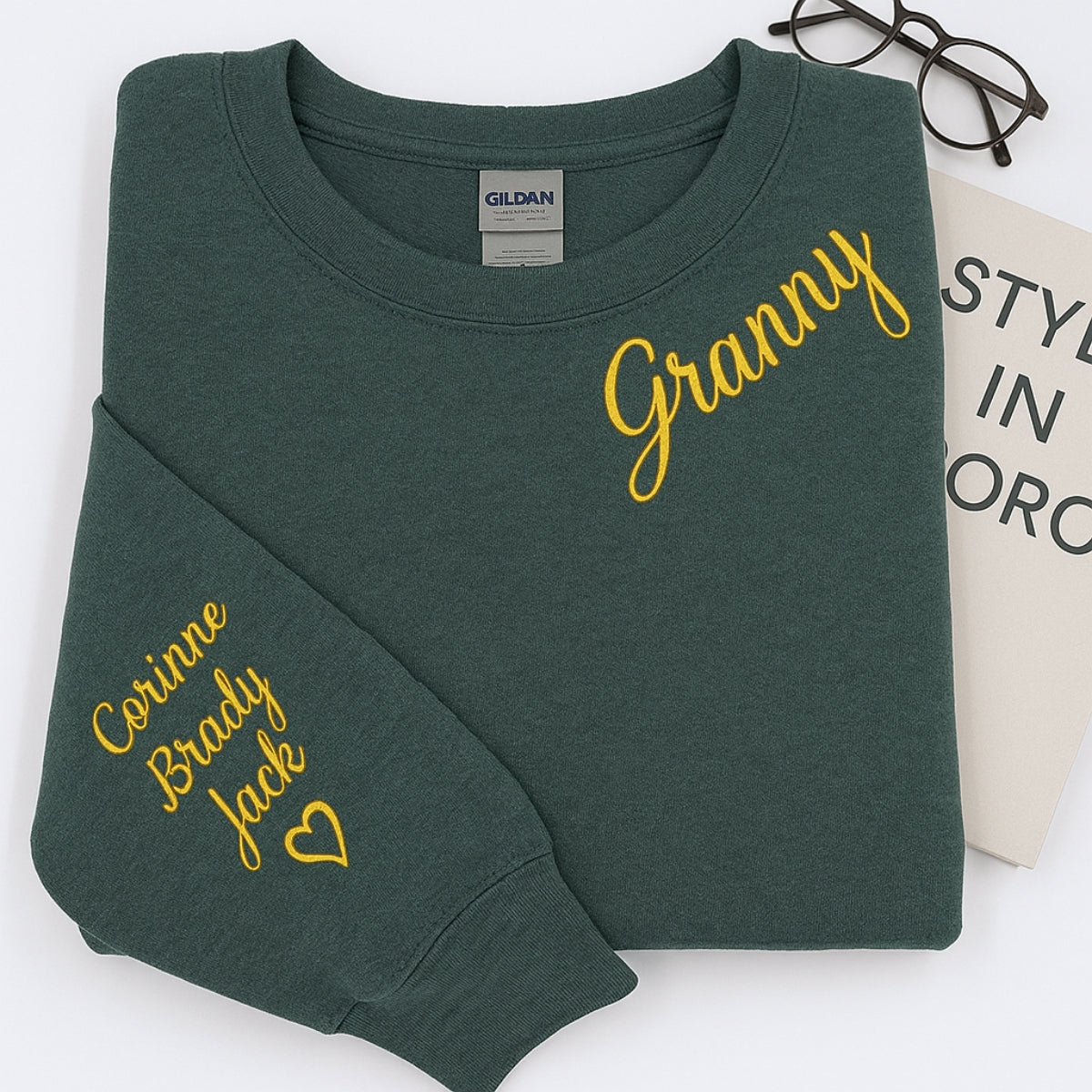 Personalized Granny Hoodies - Custom Grandchildren Names Embroidered Sweatshirts - Grandma Gift