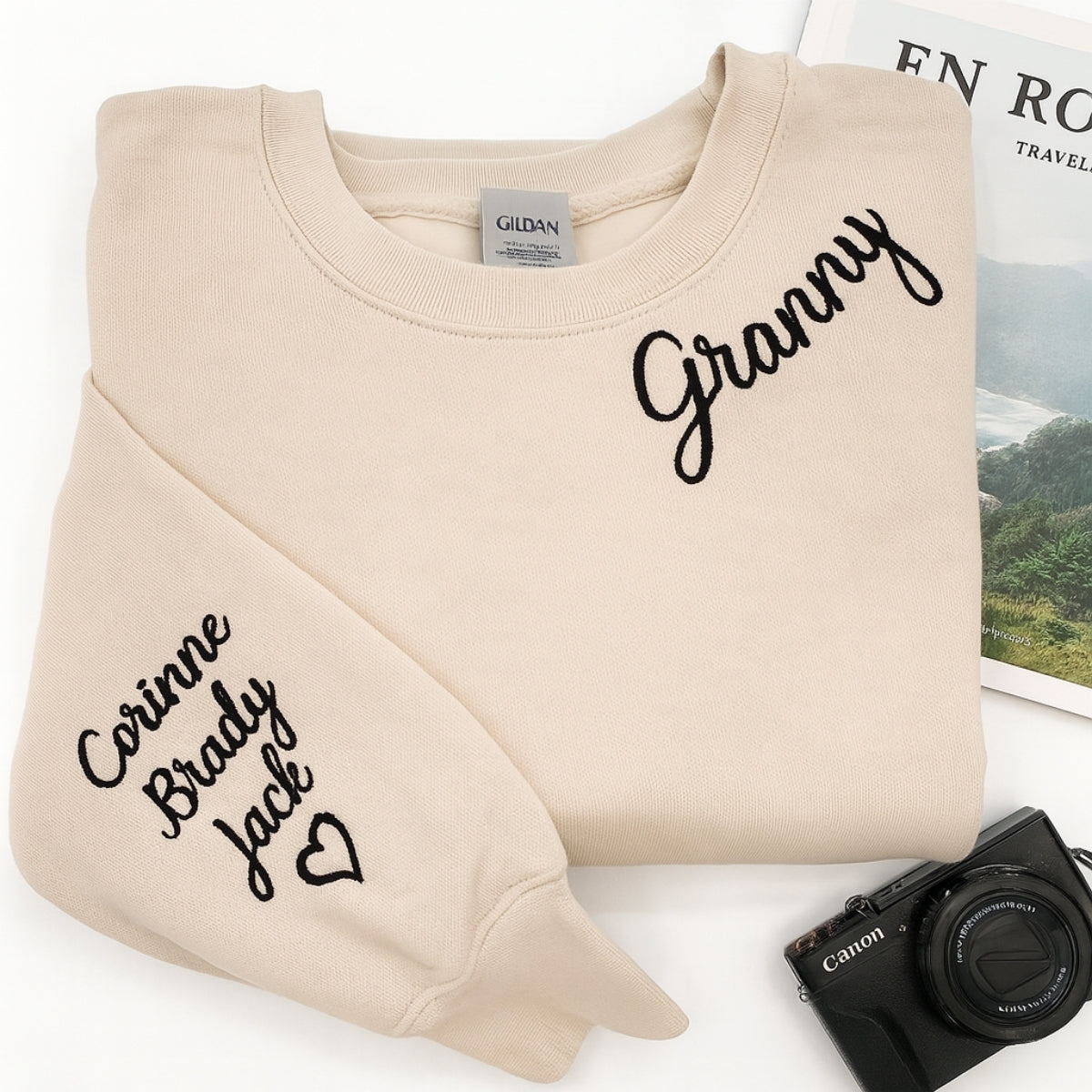 Personalized Granny Hoodies - Custom Grandchildren Names Embroidered Sweatshirts - Grandma Gift