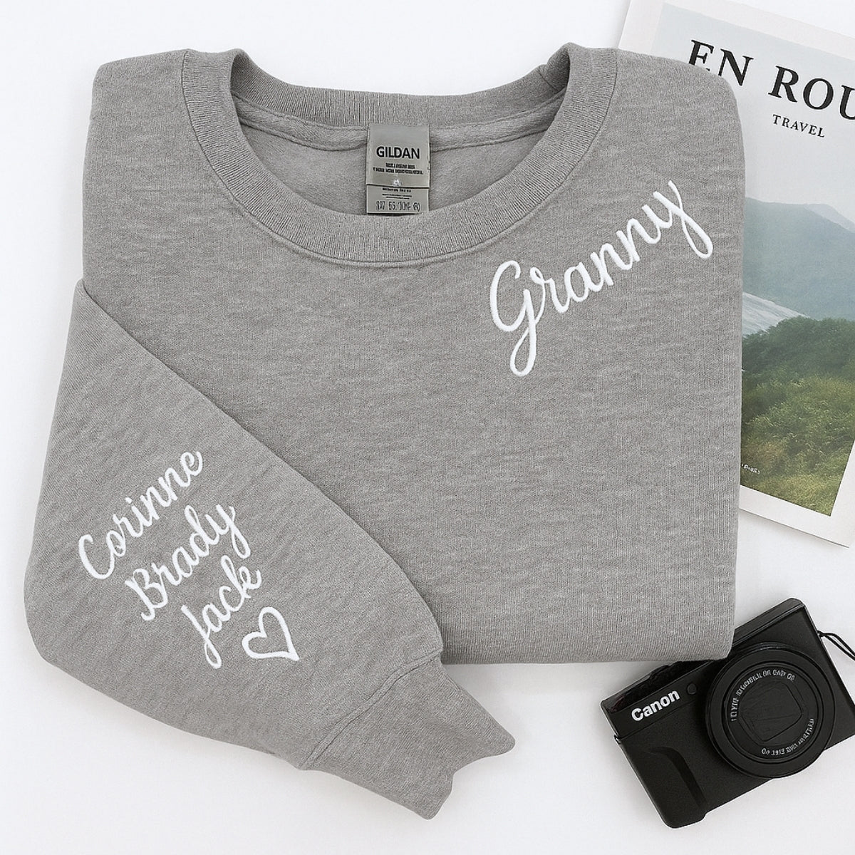 Personalized Granny Hoodies - Custom Grandchildren Names Embroidered Sweatshirts - Grandma Gift