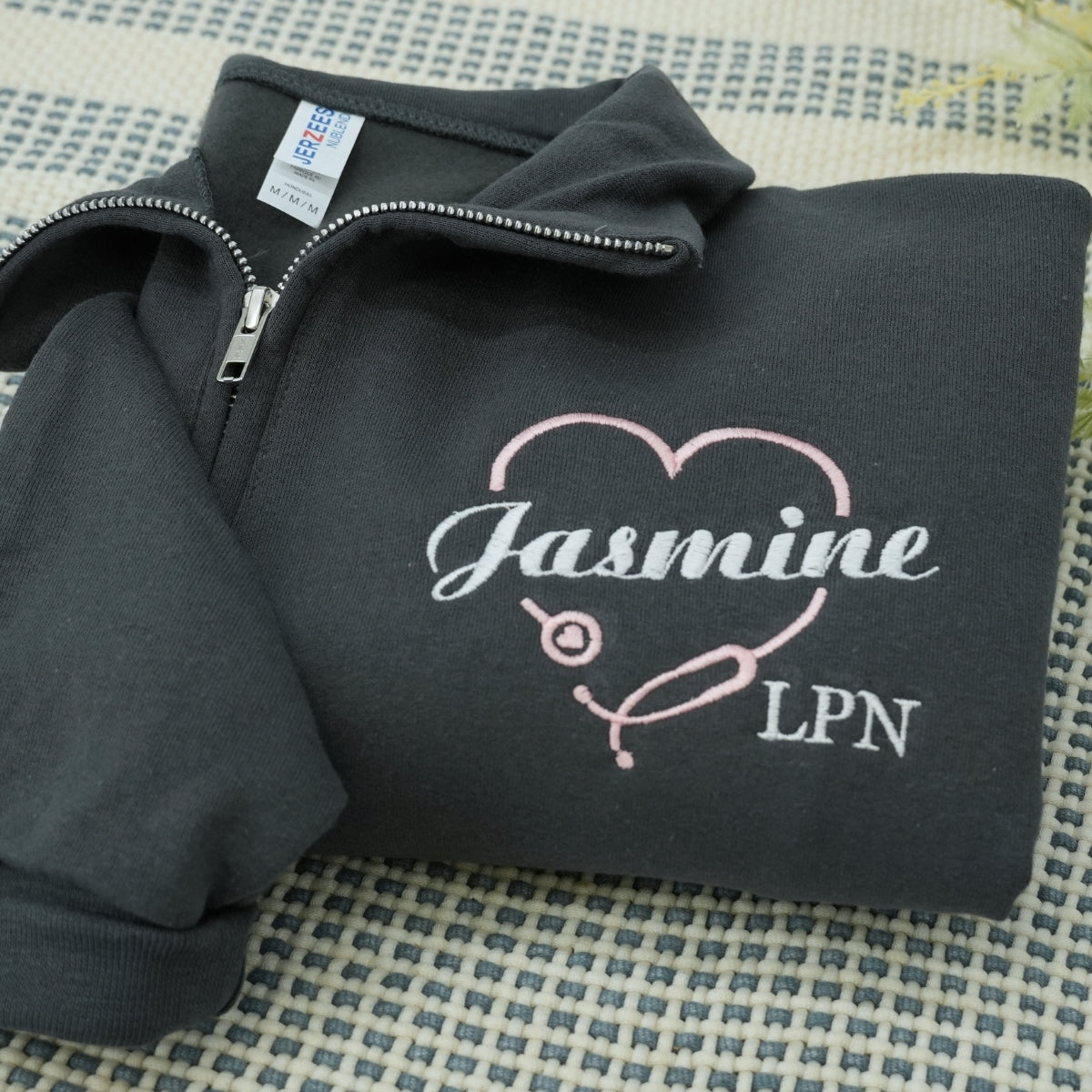 Personalized LPN Quarter-Zip - Custom Name Licensed Practical Nurse Embroidered Sweatshirt