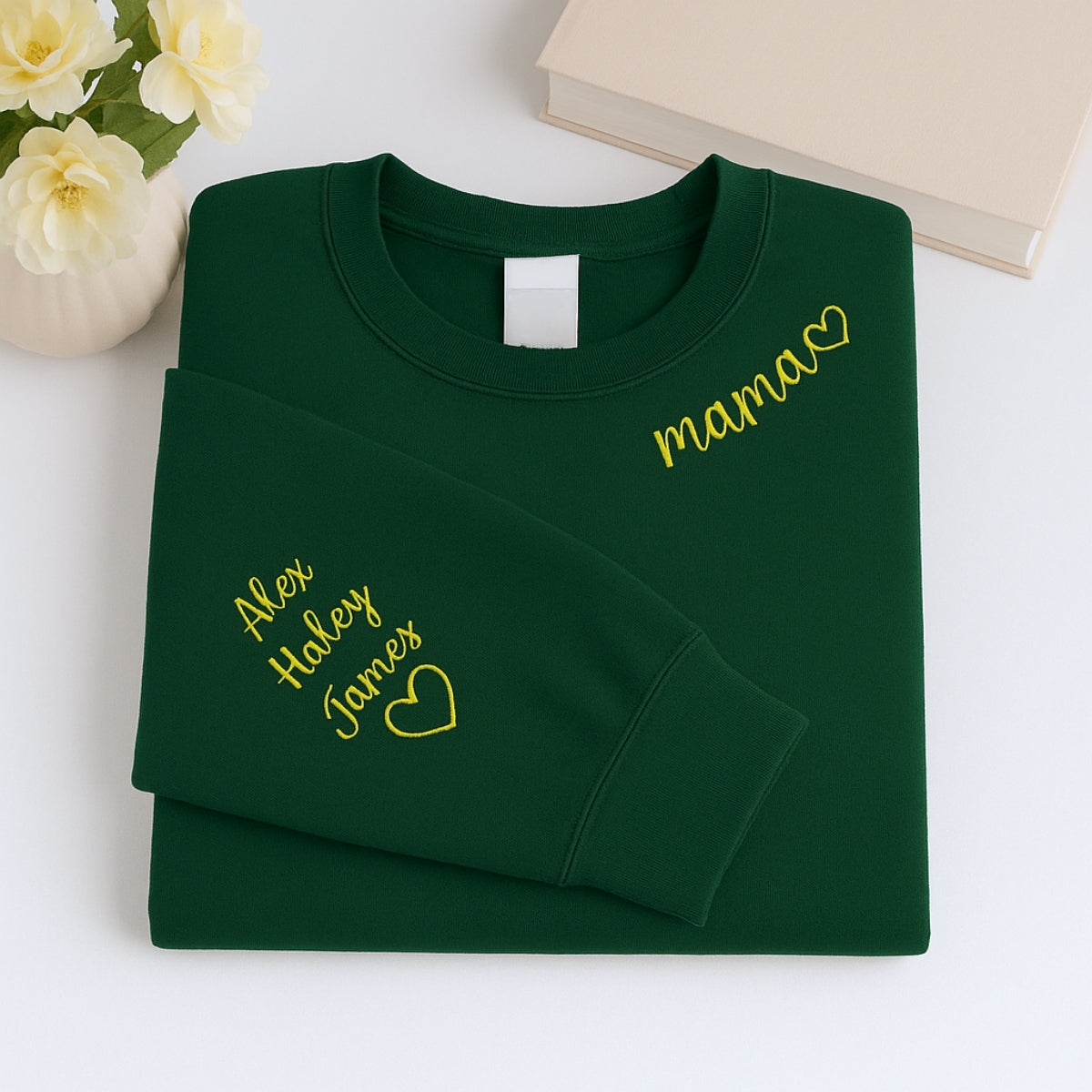 Personalized Mama Embroidered Sweatshirts - Custom Mom Hoodie With Kids Names - Mother's Day Gift