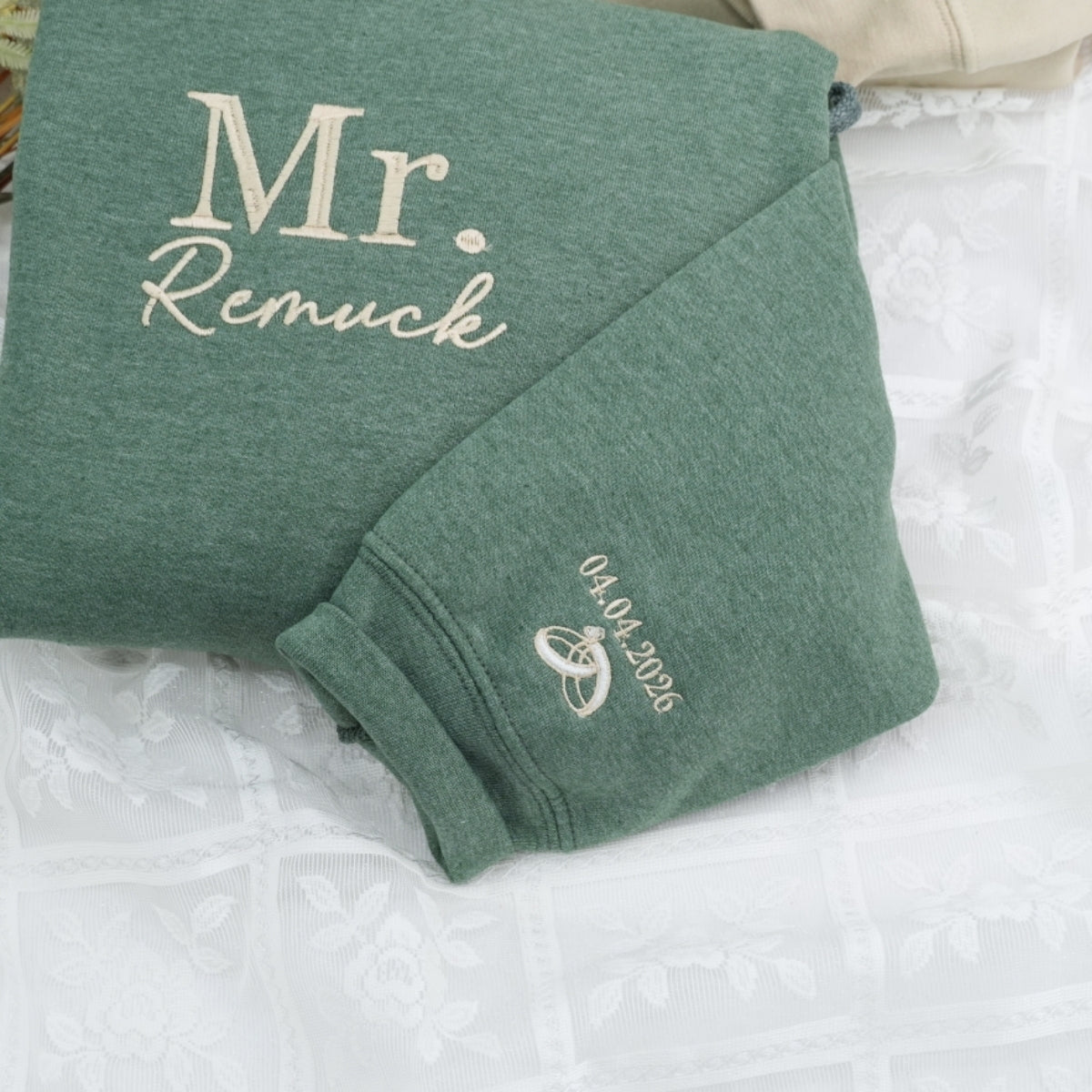 Personalized Mr Mrs Hoodies - Custom Last Name Embroidered Couples - Perfect Wedding Gift