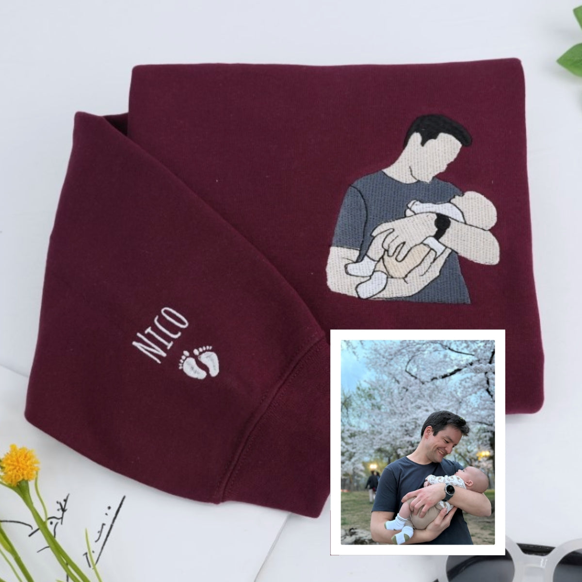 Individuell bestickte Engel- und Dämonenkatze-Kapuzenpullover für Paare