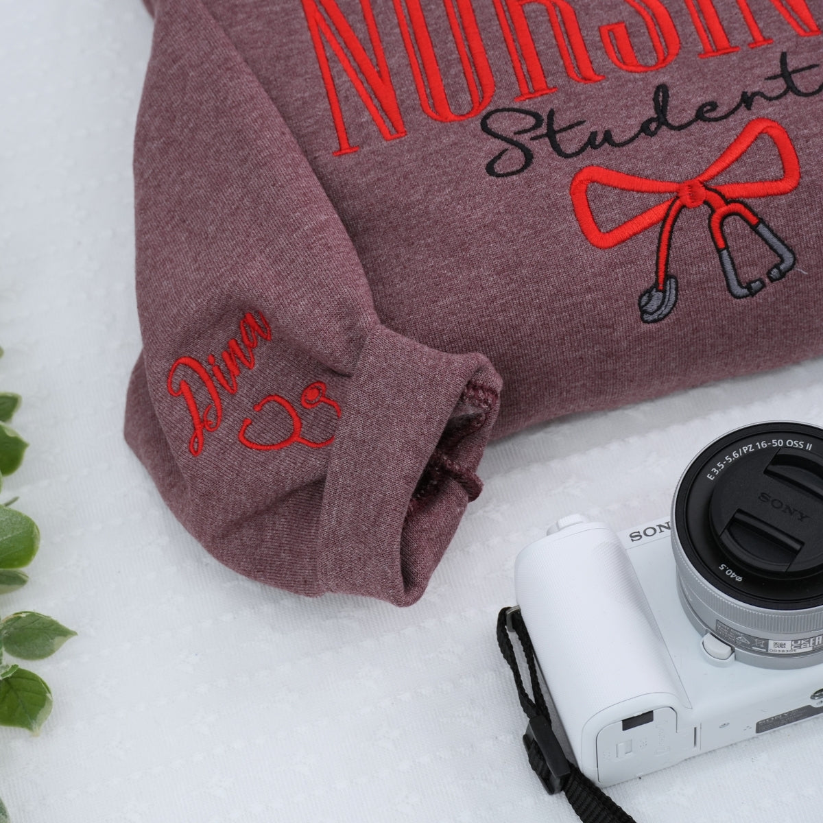 Personalized Nursing Student Sweatshirt - Custom Name Nursing School Embroidered Hoodie Gift