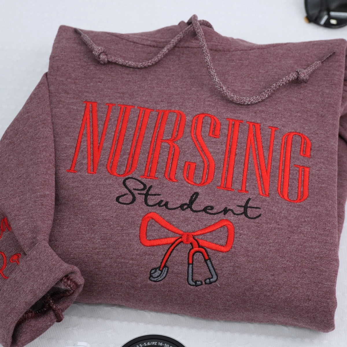 Personalized Nursing Student Sweatshirt - Custom Name Nursing School Embroidered Hoodie Gift