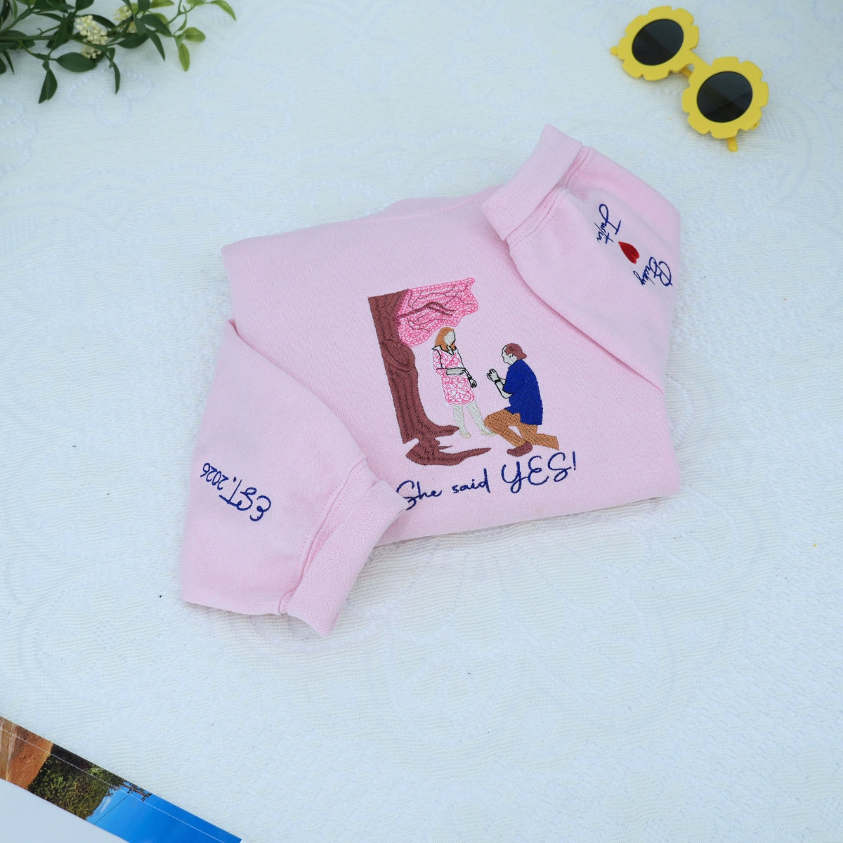 Individuell bestickte Engel- und Dämonenkatze-Kapuzenpullover für Paare