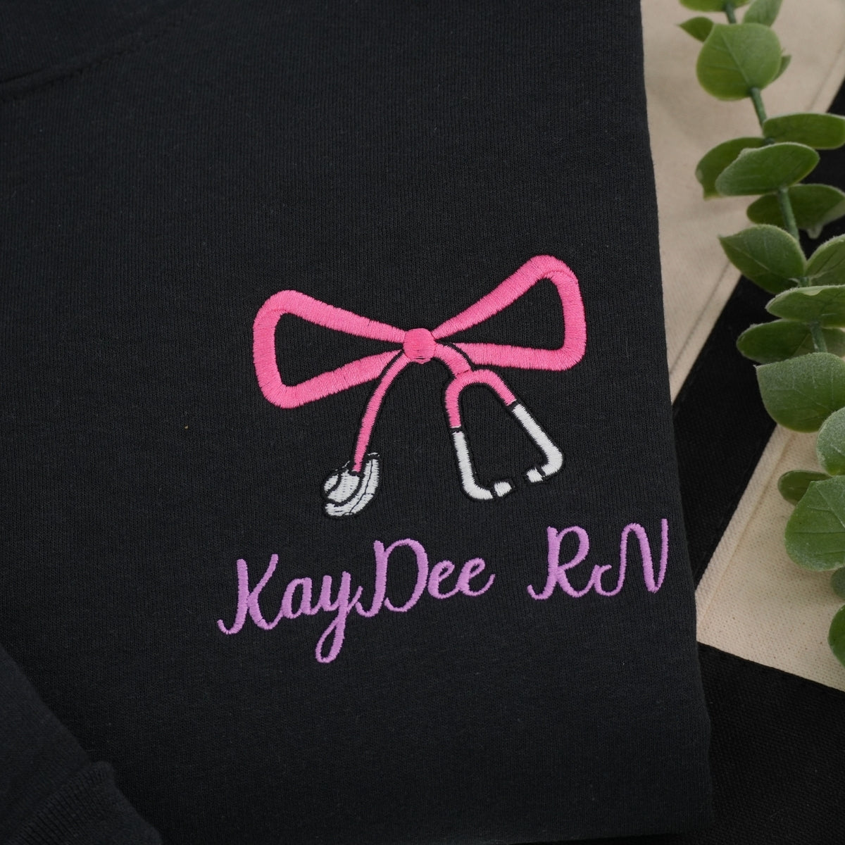 Personalized RN Quarter-Zip - Custom Name Registered Nurse Embroidered Sweatshirt Gift