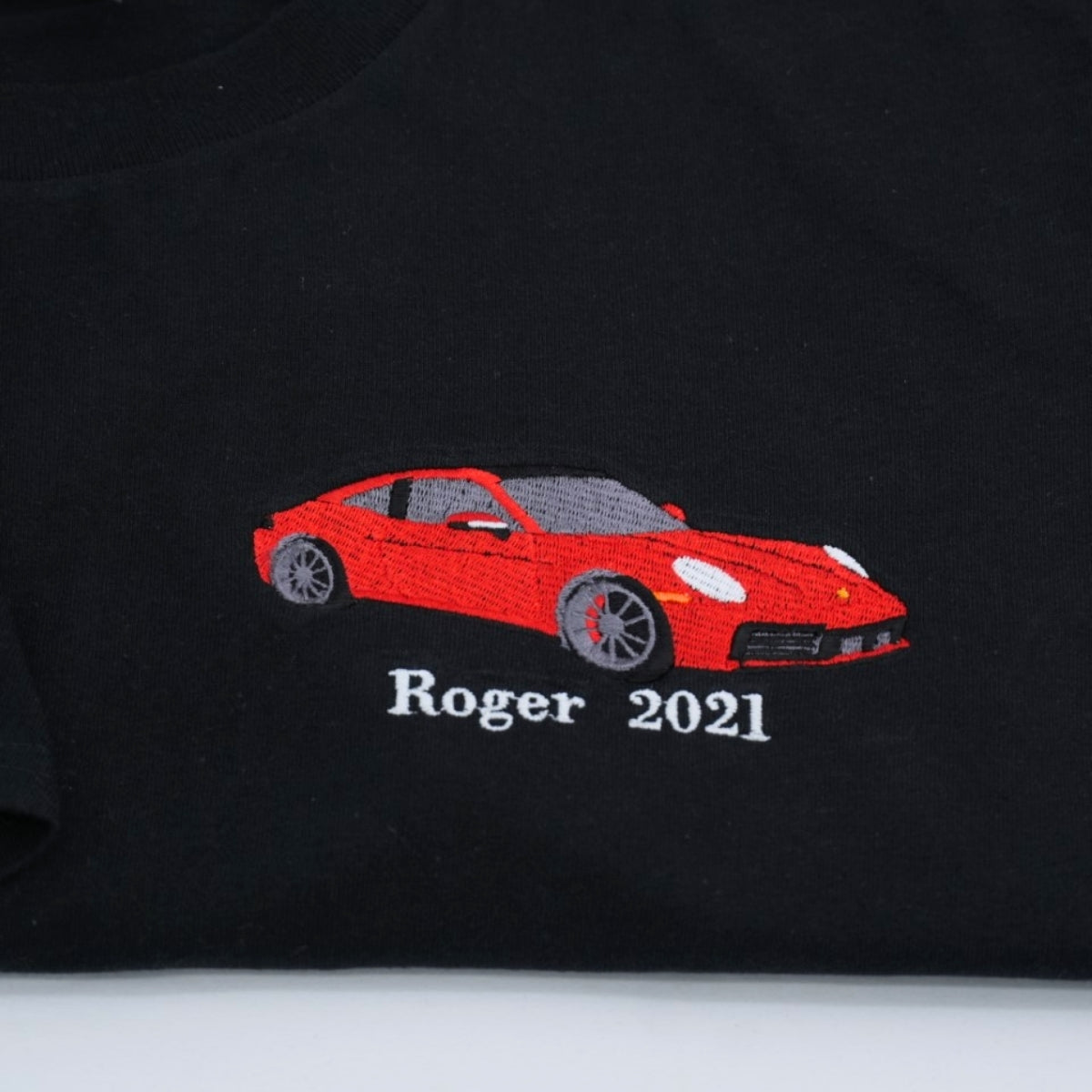 Personalized Sports Car T-Shirts - Custom Name Embroidered Auto Apparel - Perfect Car Lover Gift