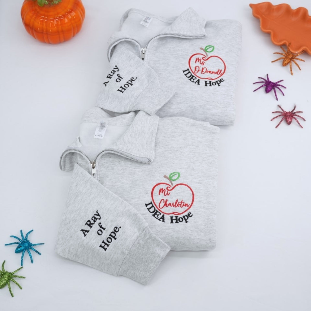 Personalized Teacher Quarter Zip Hoodies - Custom Educator Embroidered Apparel - Perfect Teacher Gift