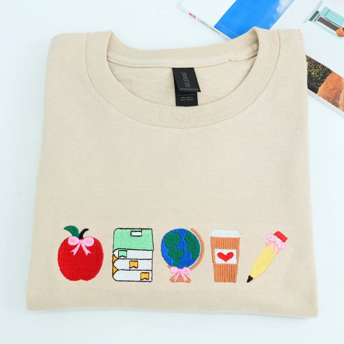 Personalized Teacher Shirt - Embroidered Appreciation Gift Ideas Sweatshirt Hoodie - Educator Icons Design