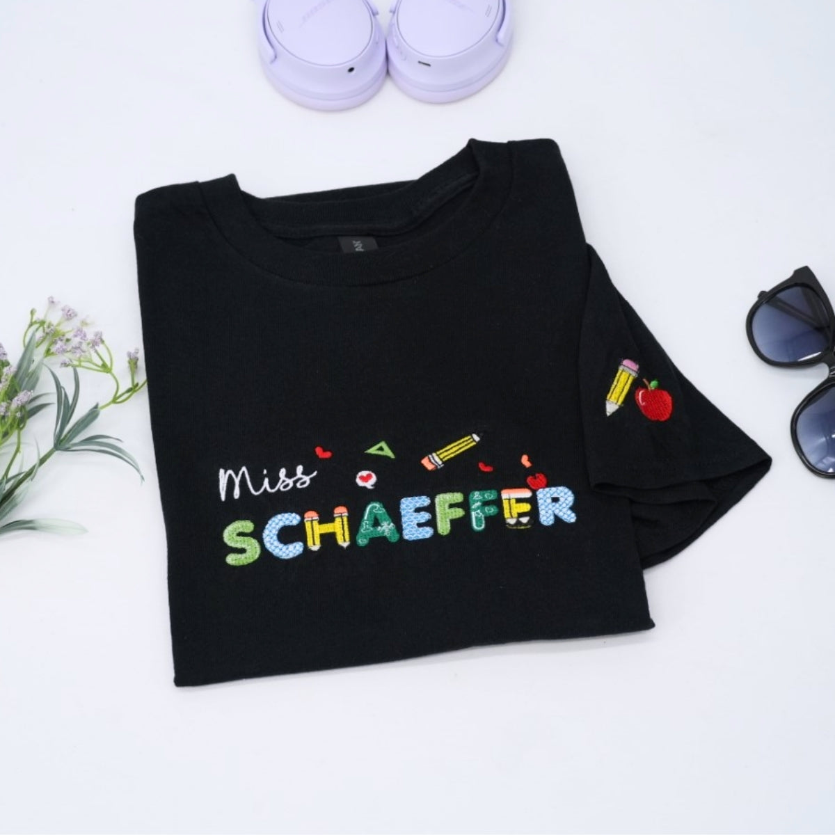 Personalized Teacher T-Shirts - Custom Miss Name Embroidered Education Apparel - Perfect Teacher Gift