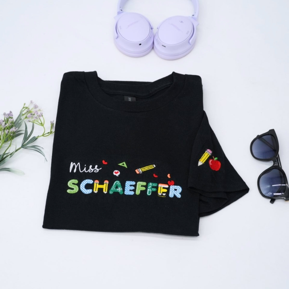 Personalized Teacher T-Shirts - Custom Miss Name Embroidered Education Apparel - Perfect Teacher Gift