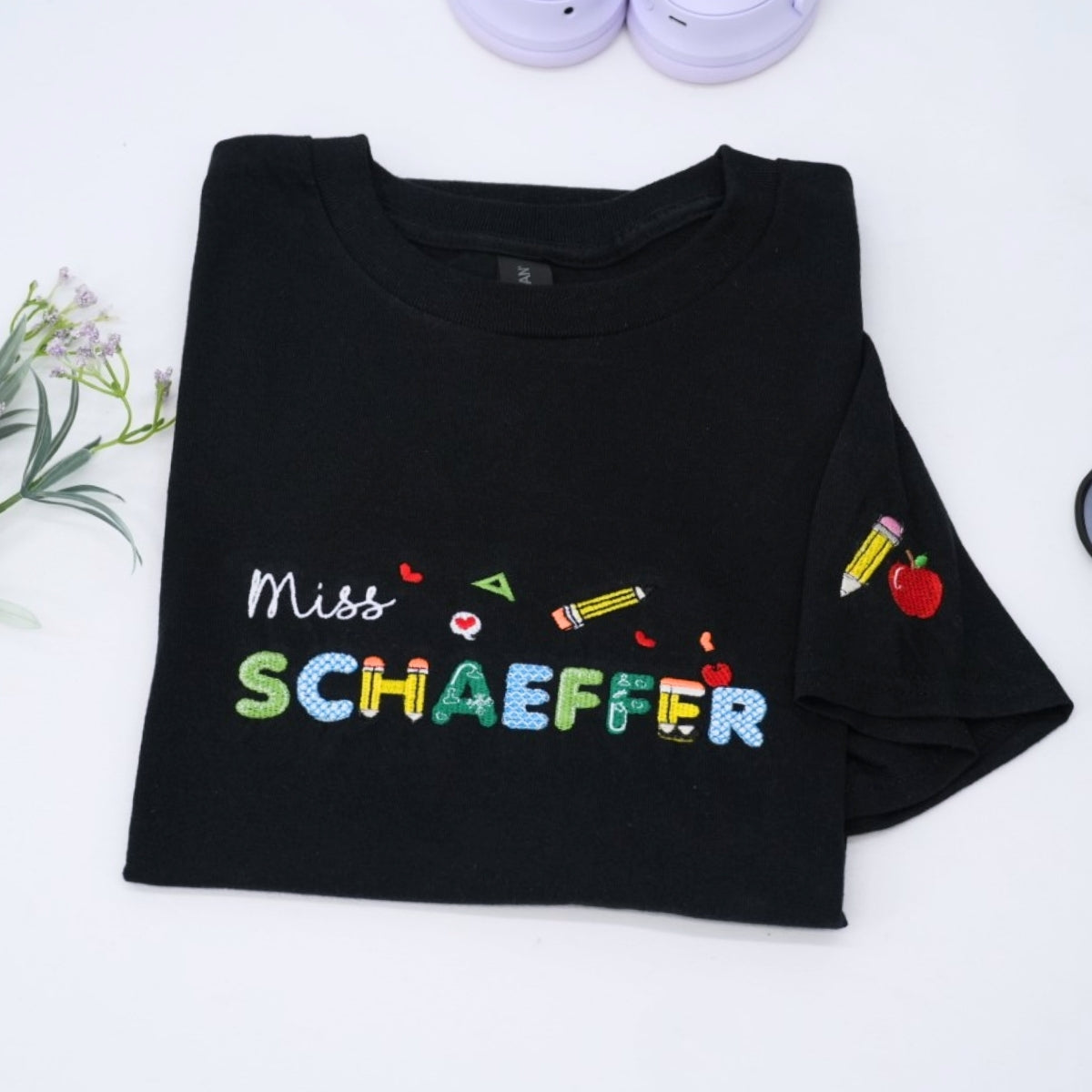 Personalized Teacher T-Shirts - Custom Miss Name Embroidered Education Apparel - Perfect Teacher Gift