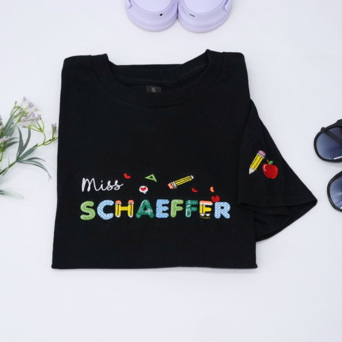 Personalized Teacher T-Shirts - Custom Miss Name Embroidered Education Apparel - Perfect Teacher Gift